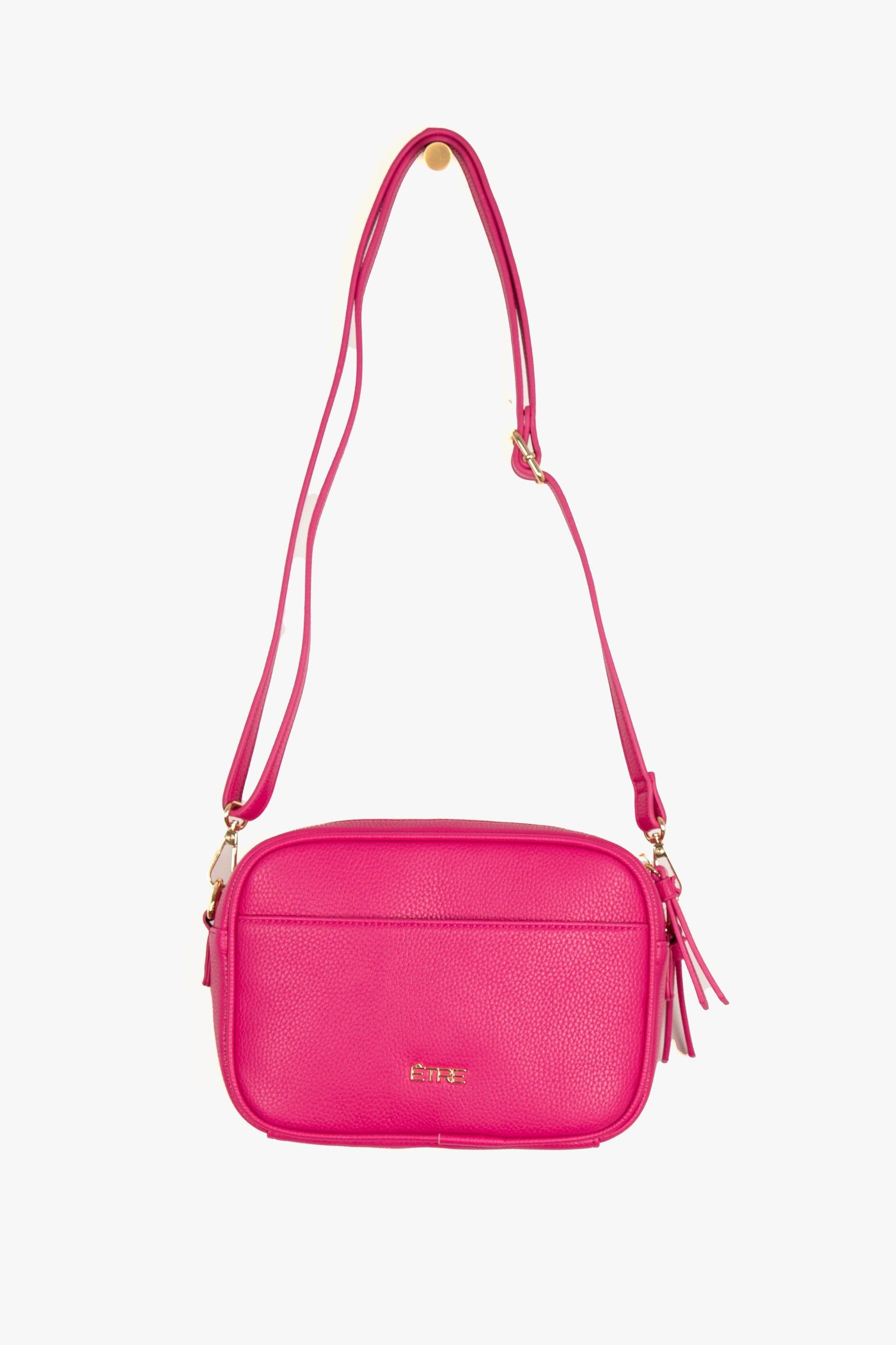 Willa Crossbody Bag Fuchsia Pebbled Faux Leather