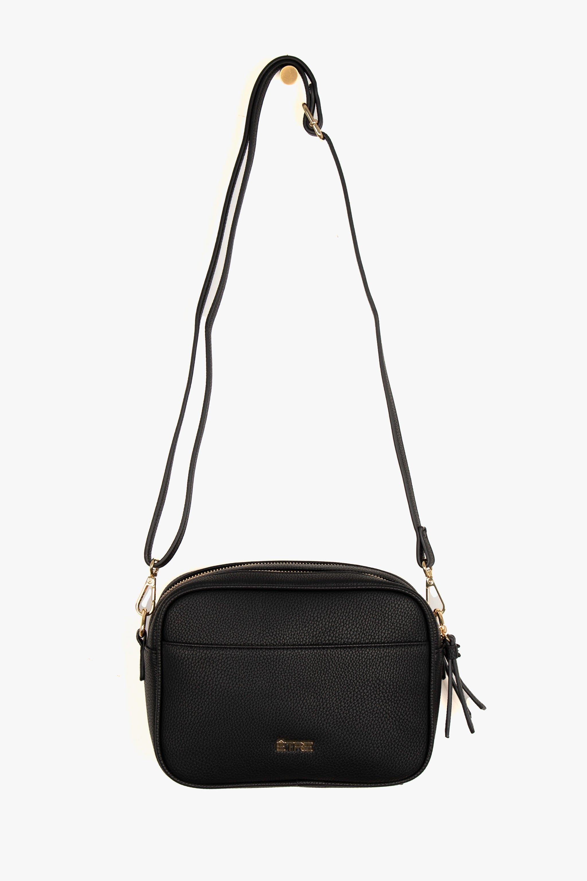 Willa Crossbody Bag Black Pebbled Faux Leather