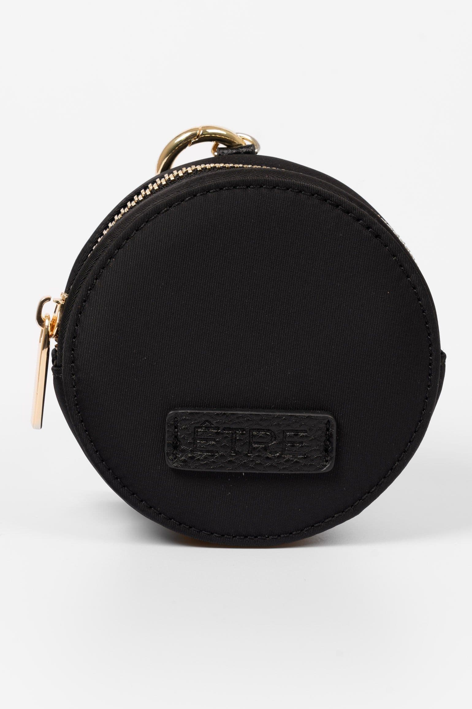 Finley Round Coin Purse Black Nylon