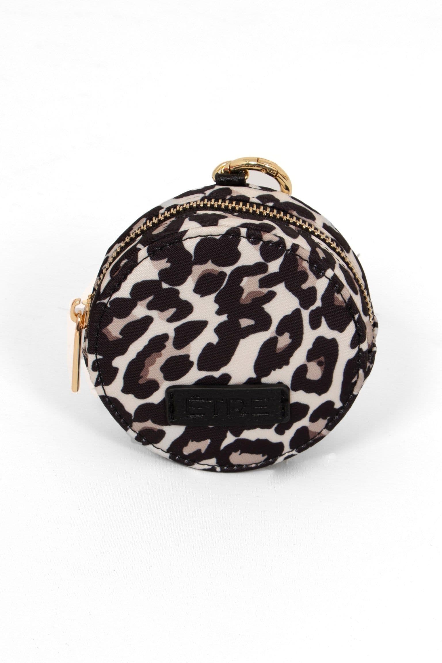Finley Round Coin Purse Leopard Print Nylon