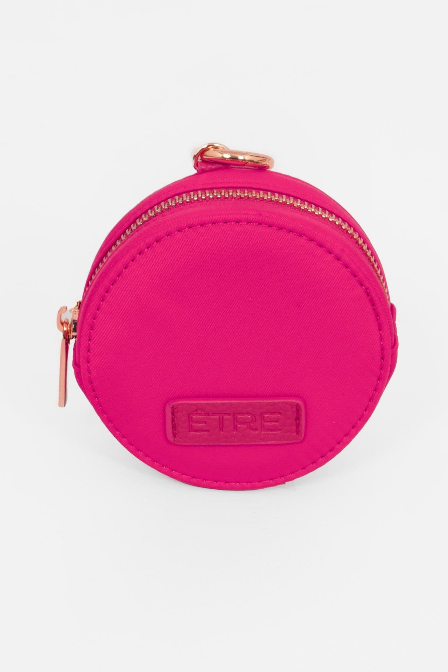 Finley Round Coin Purse Hot Pink Nylon Pink