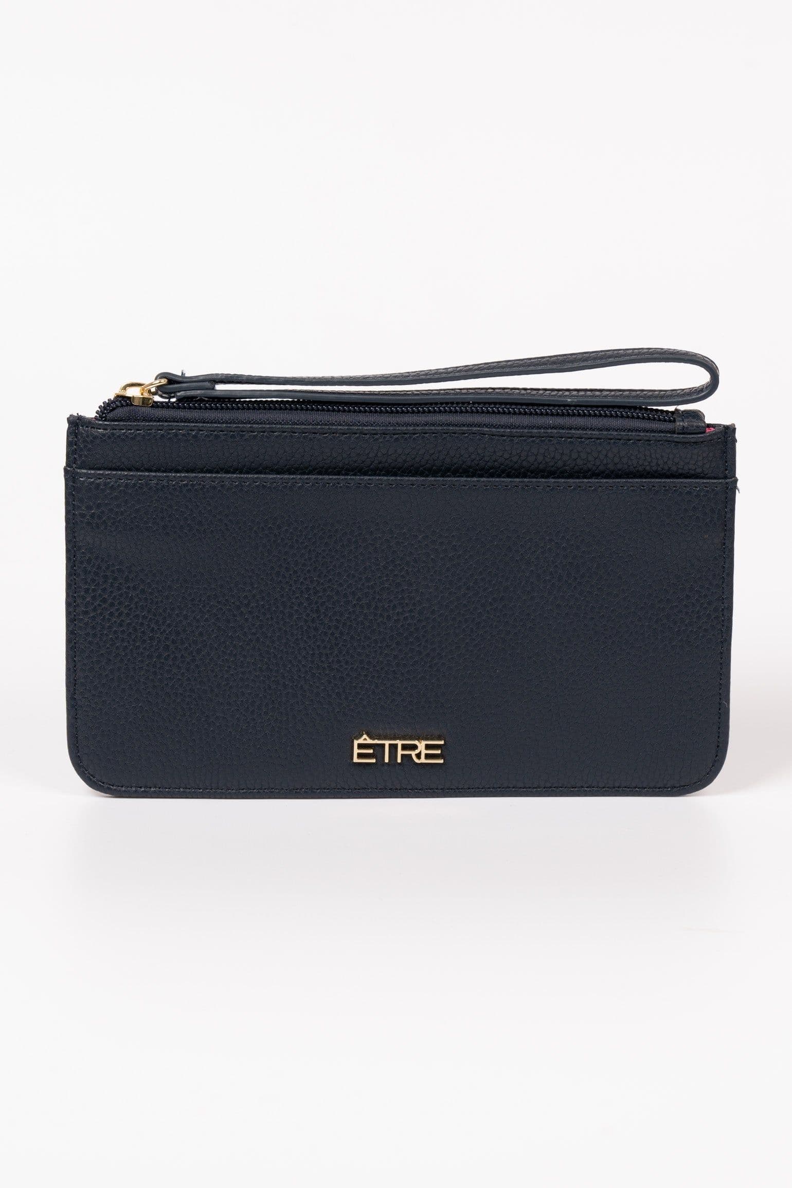 Tate Passport Holder Clutch Wallet Navy Blue Pebbled Faux Leather
