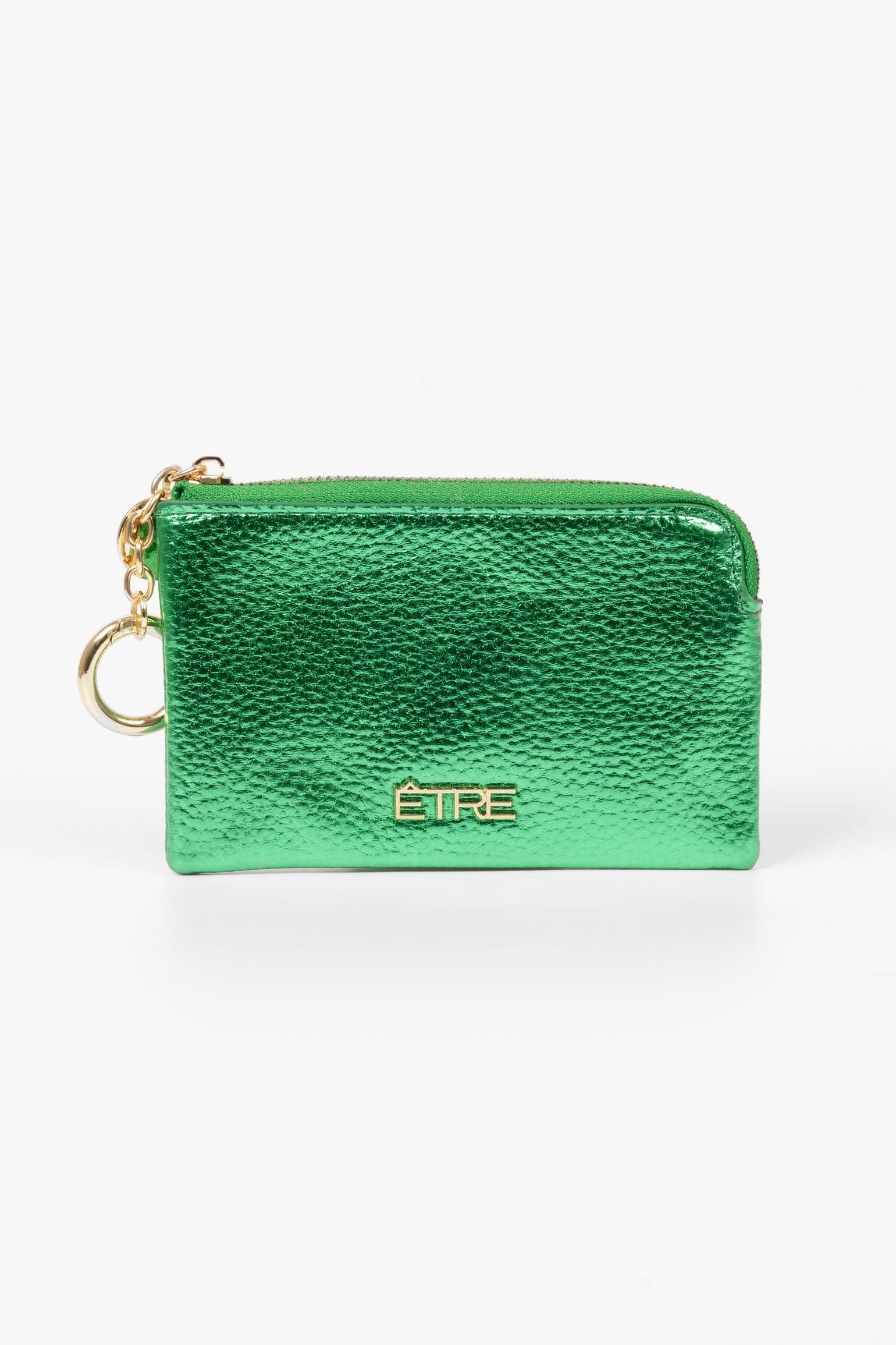 Arlo Small Coin Purse Metallic Green Faux Leather