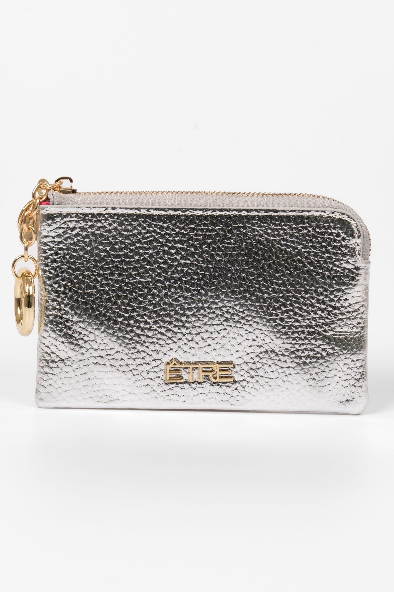 Arlo Small Coin Purse Silver Faux Leather