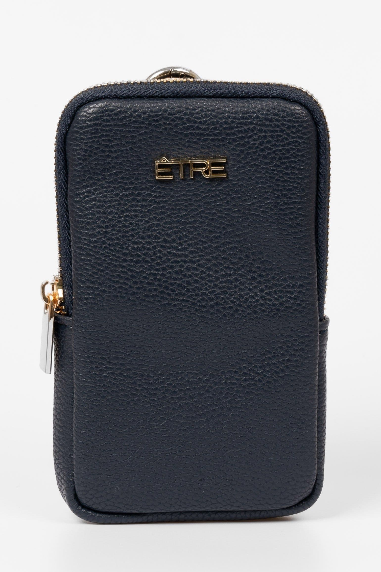 Faux Leather Zip Glasses Case Navy Blue Navy