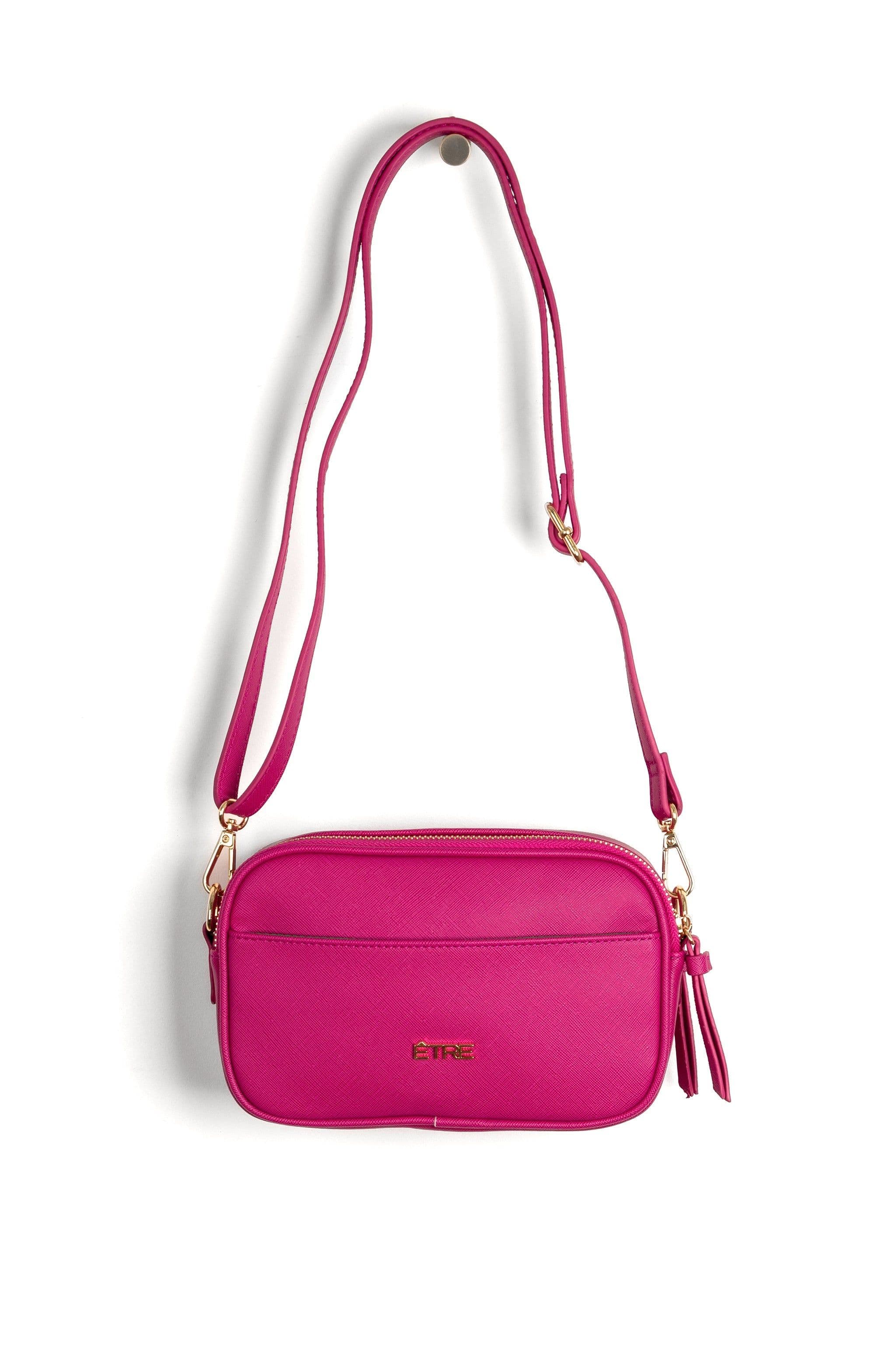 Juniper Crossbody Camera Bag Fuchsia Textured PU