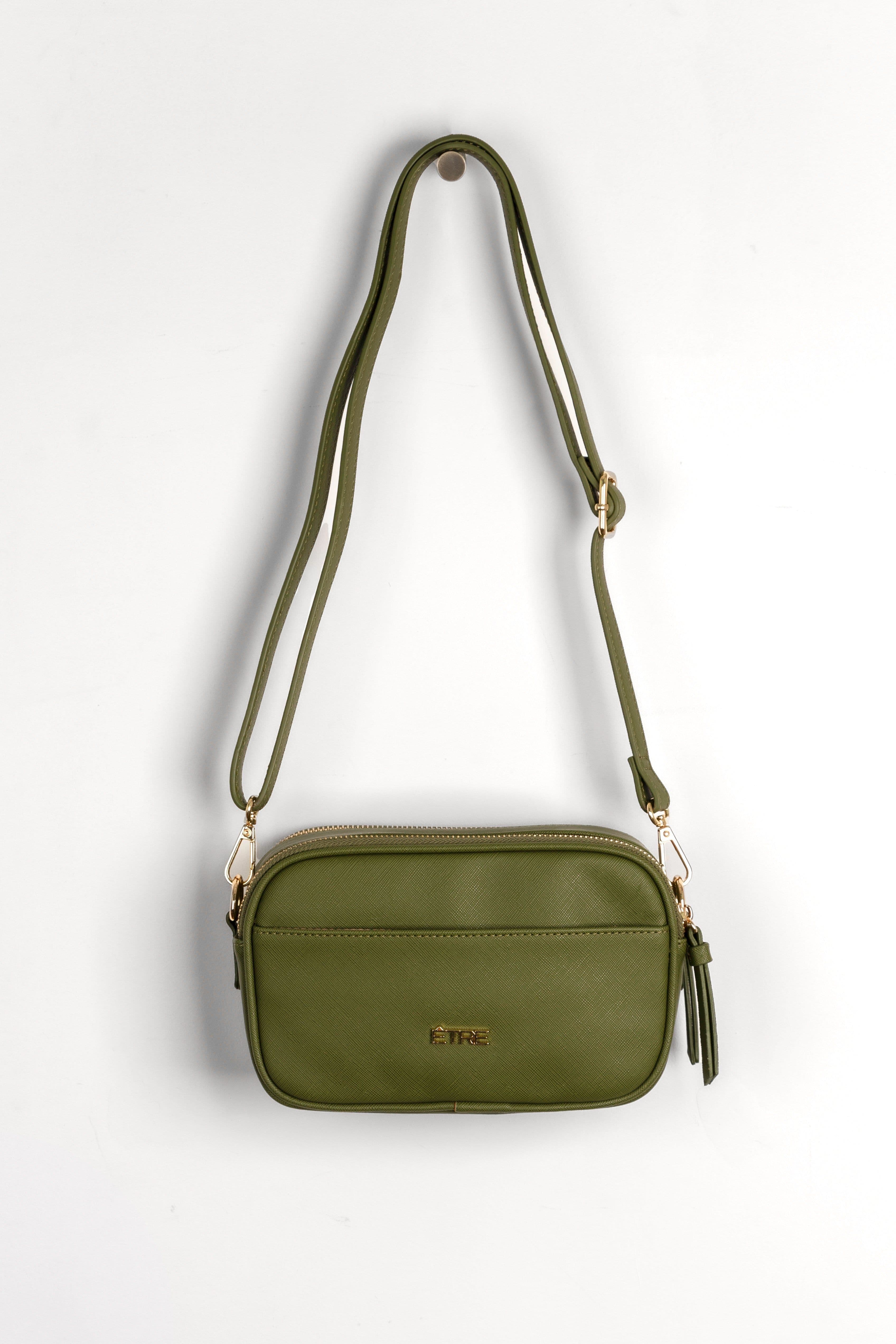 Juniper Crossbody Camera Bag Khaki Textured PU