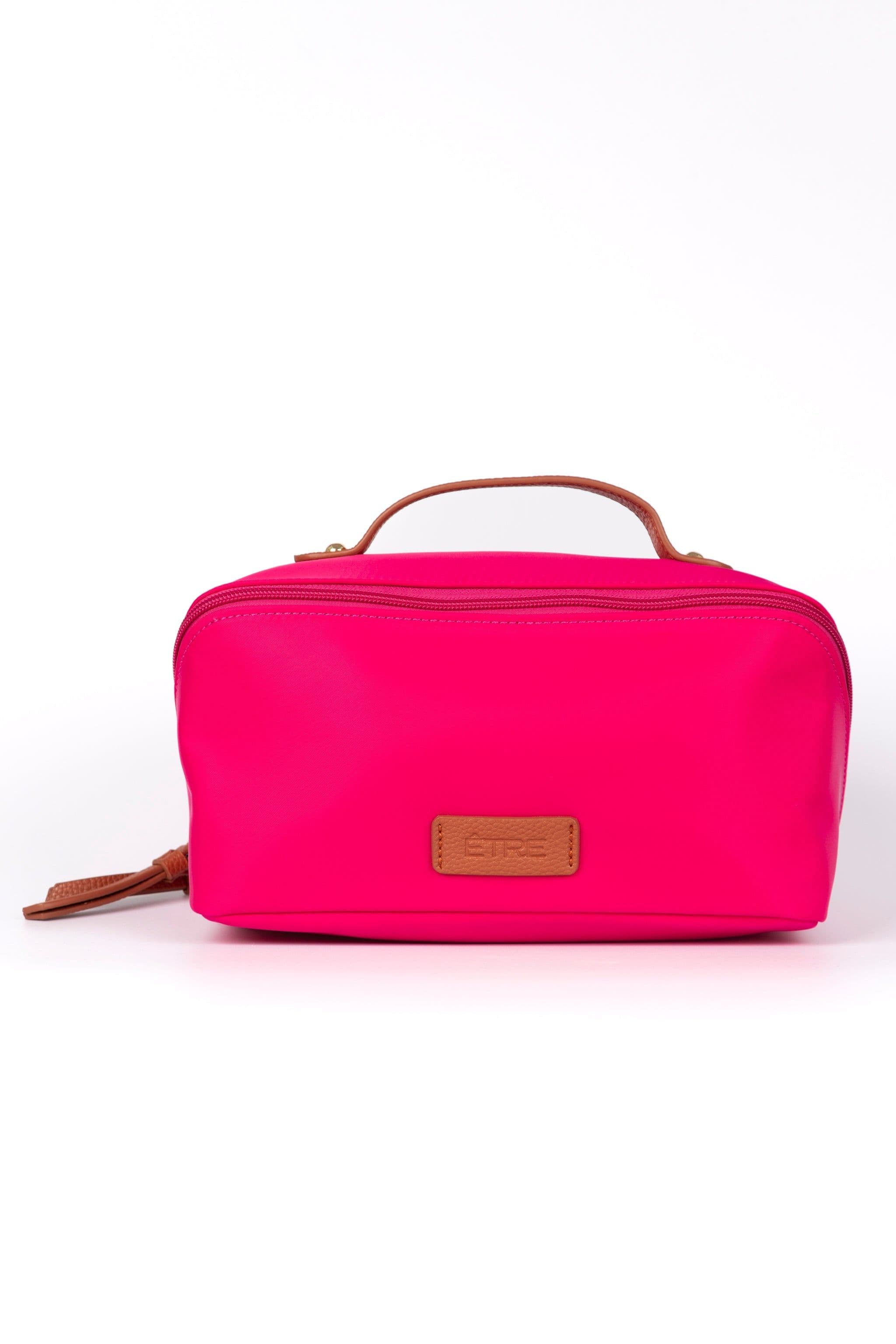 Thea Vanity Case Travel Makeup Bag Pink Nylon PU