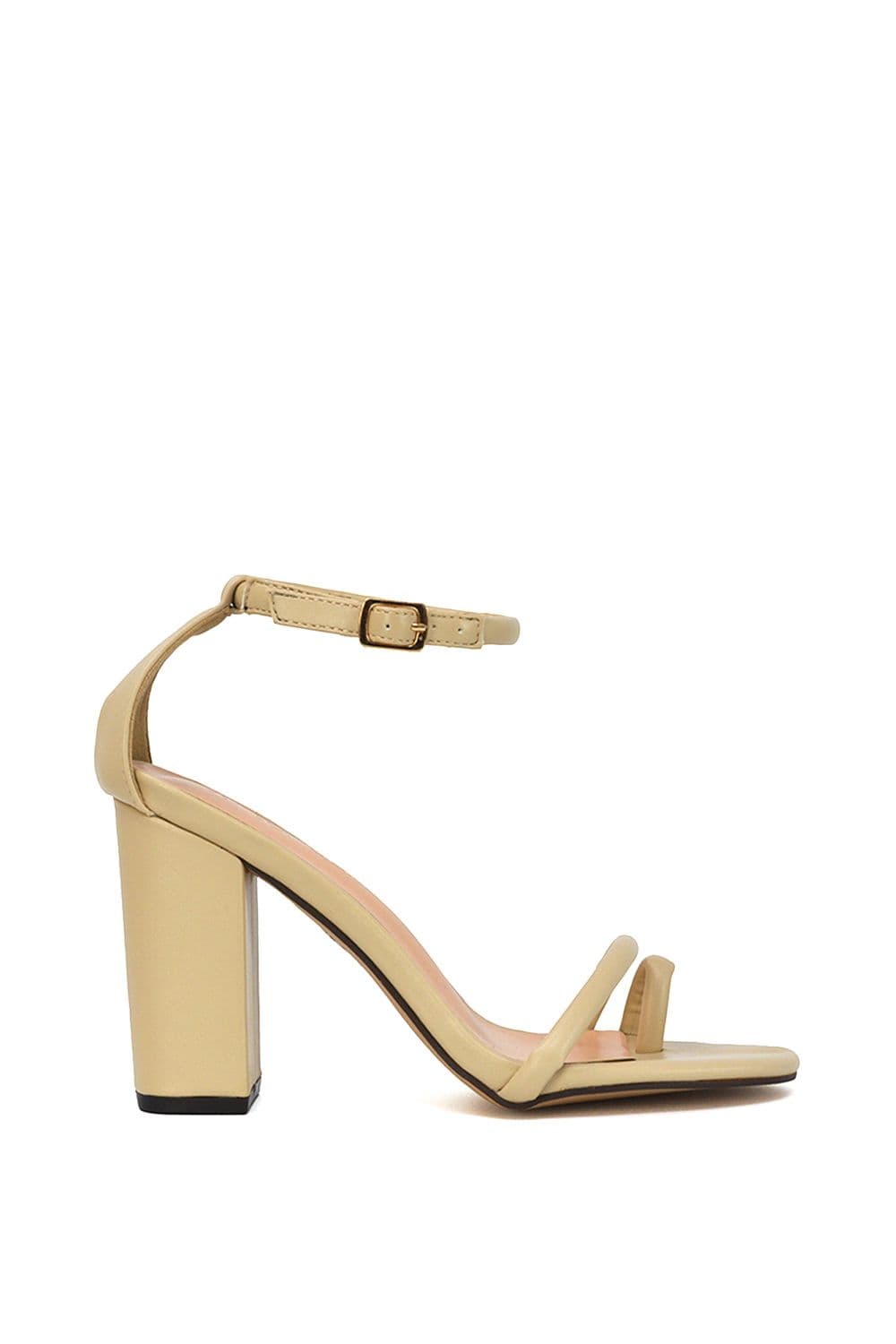 XY London Women's 'Liana' Strappy High Block Heel Sandals in Nude | Size: 4