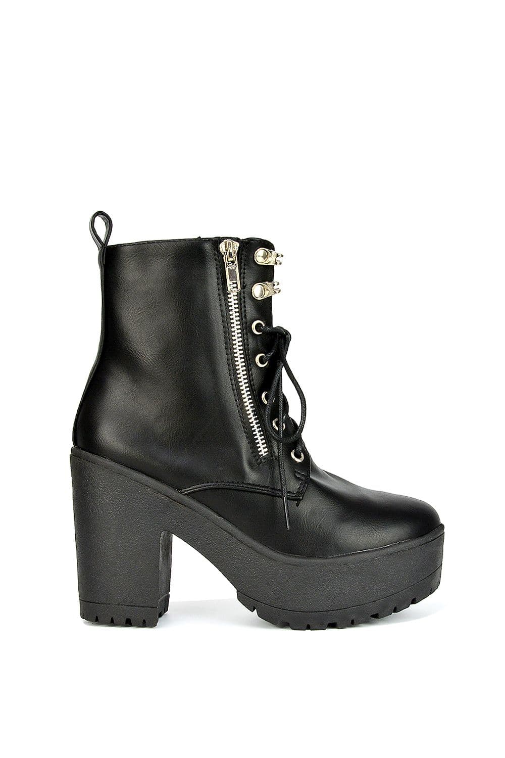 'Harlin' Combat Platform Block High Heel Ankle Boots