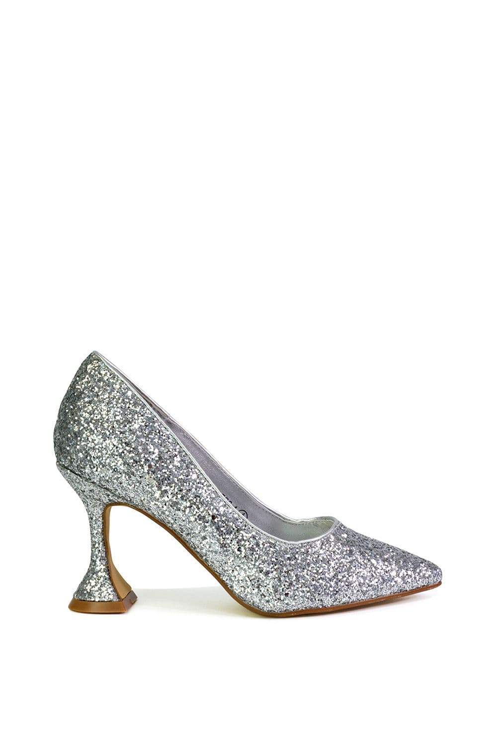 'Dragonfruit' Glitter Pumps Pointed Toe Sparkly Heel Court Shoes