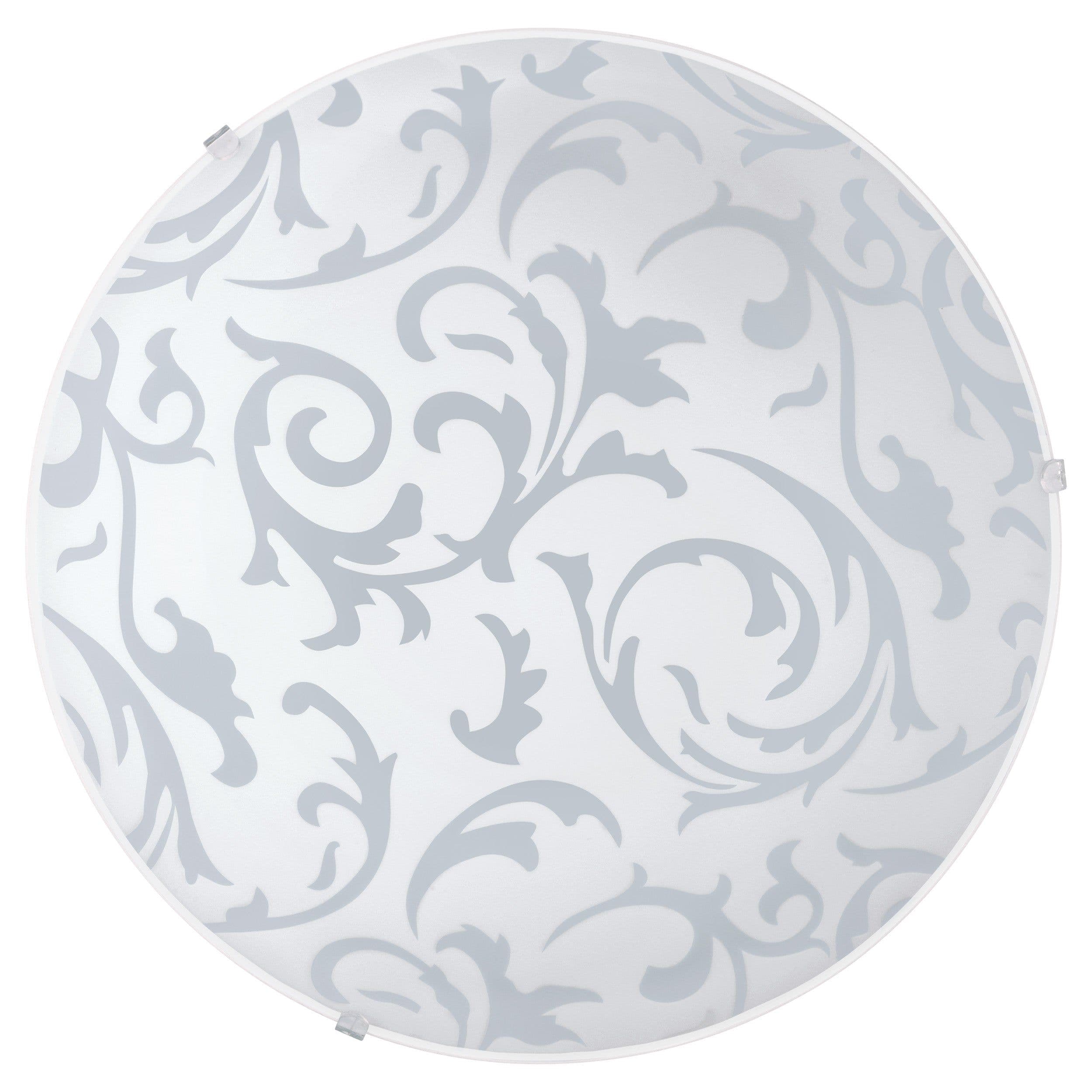 Wall Flush Ceiling Light White Shade White With Satin Glass Bulb E27 1x60W