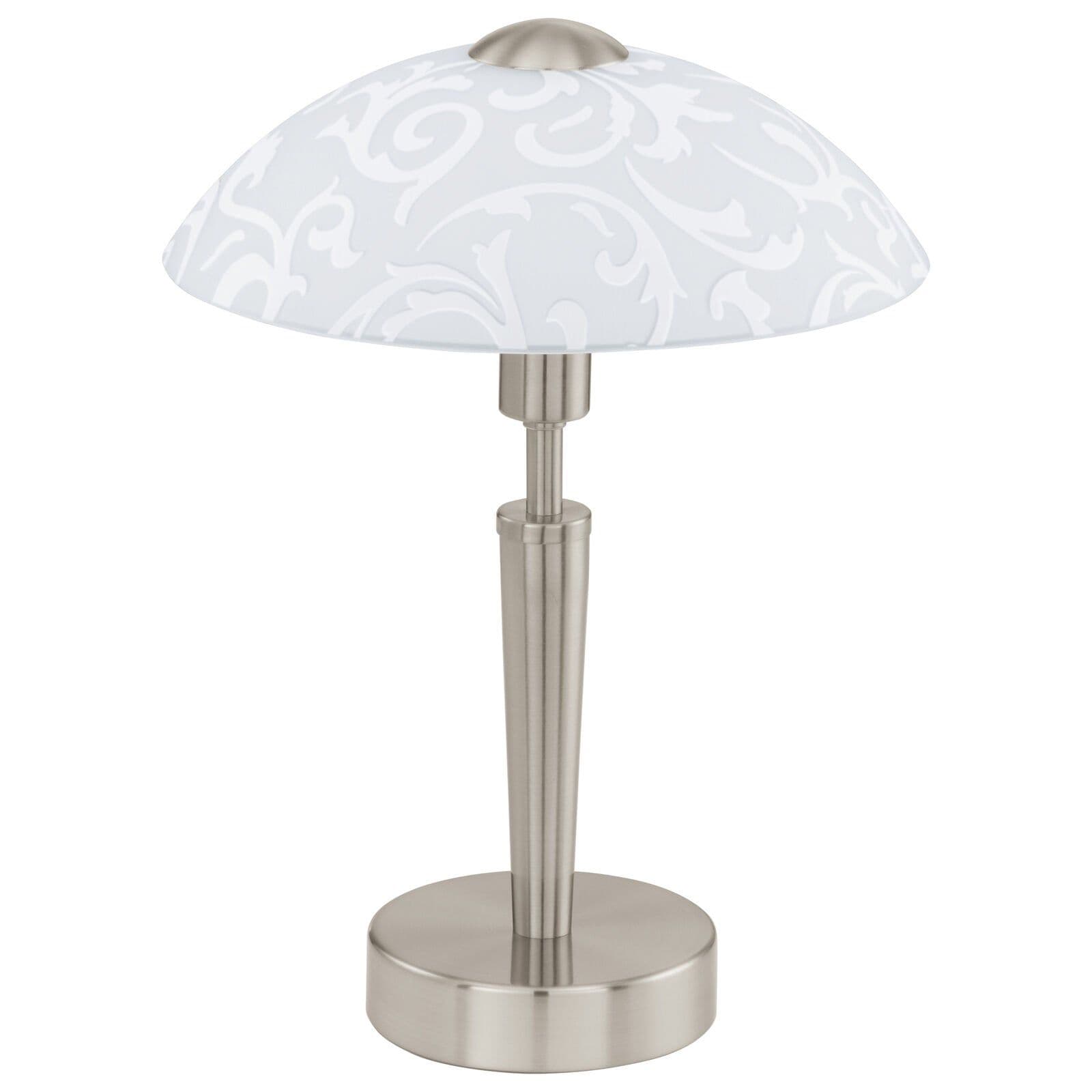Table Lamp Satin Nickel Shade Decor Satin Glass Bulb E14 1x60W