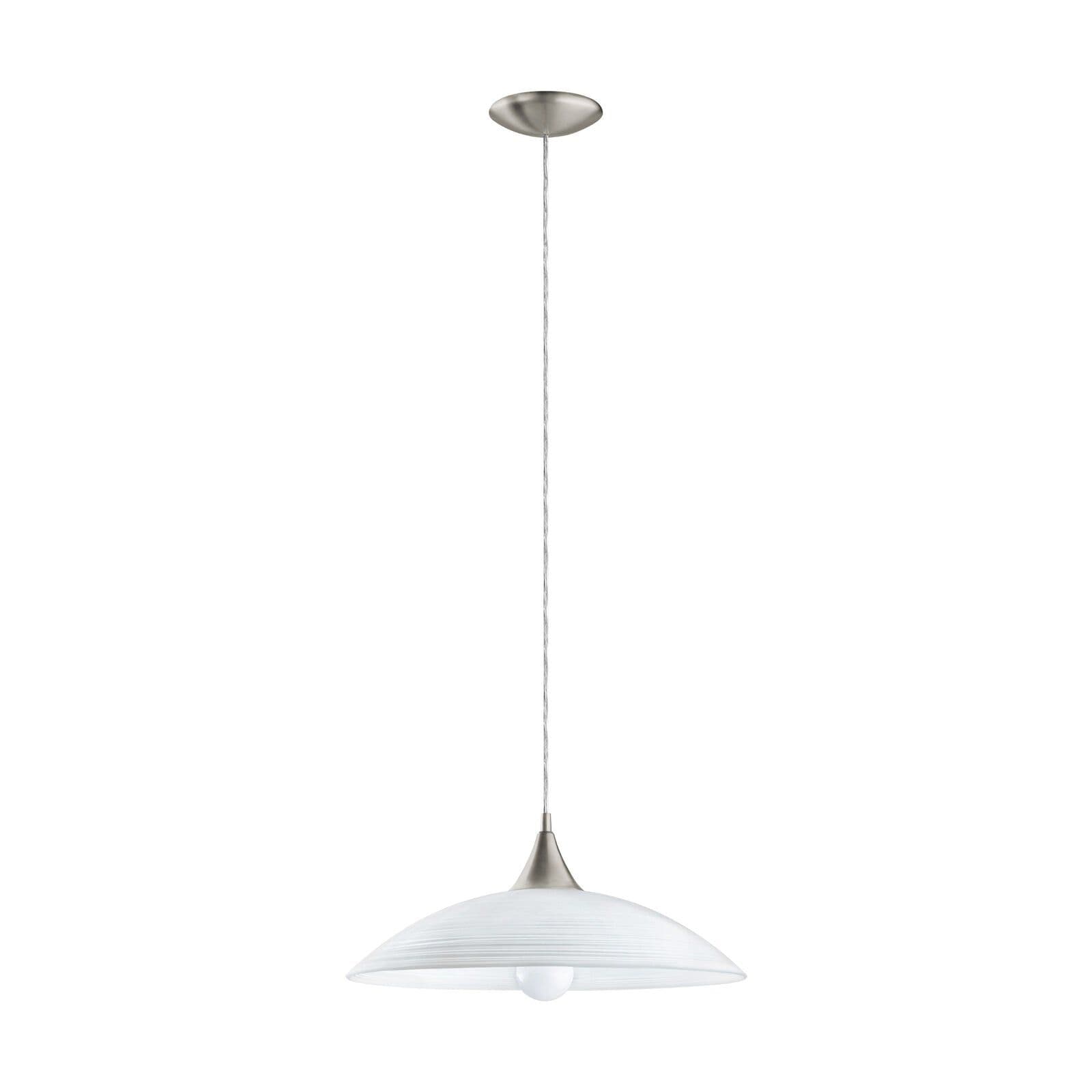 Pendant Light Colour Satin Nickel Shade White Painted Satin Glass Bulb E27 1x60W