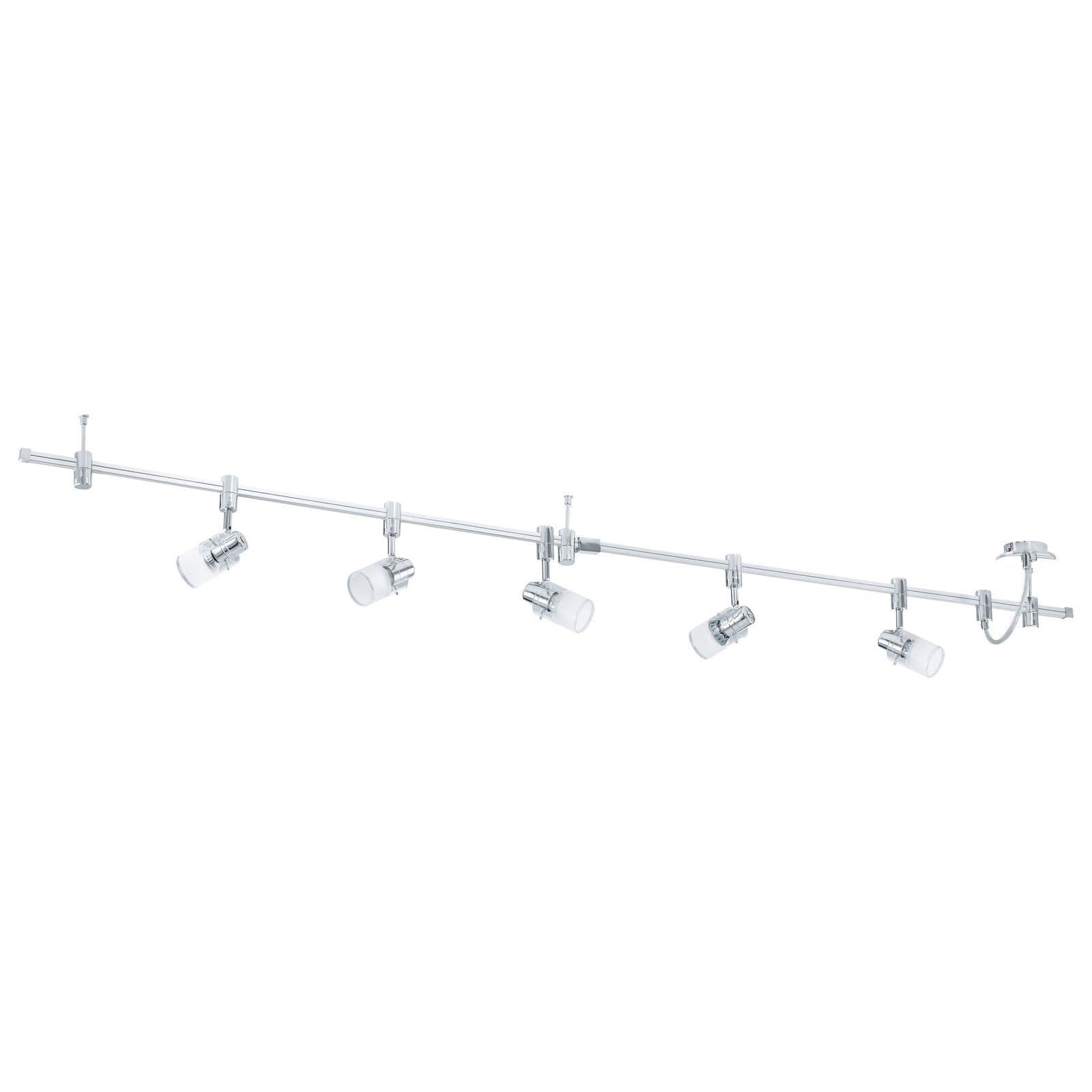 Flush 5 Spot Ceiling Light Chrome Plated Clear Glass Shade Bulb GU10 5x5W