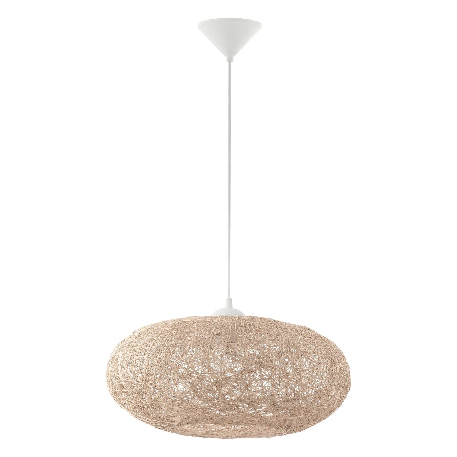 Pendant Ceiling Light Shade Beige Paper Threads Bulb E27 1x60W