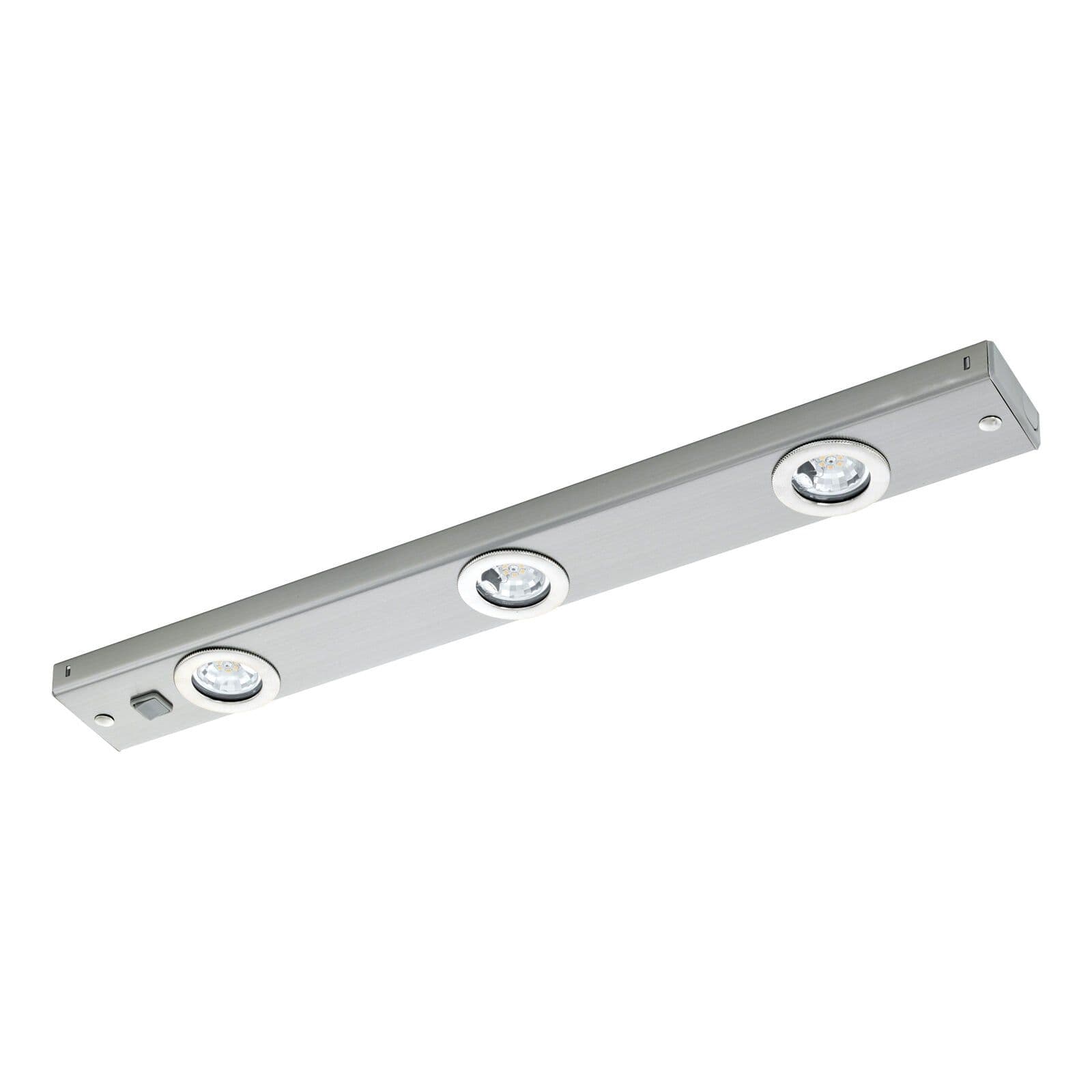 Flush Ceiling Light Satin Nicke lSteel Rocker Switch Bulb LED 3x2.3W