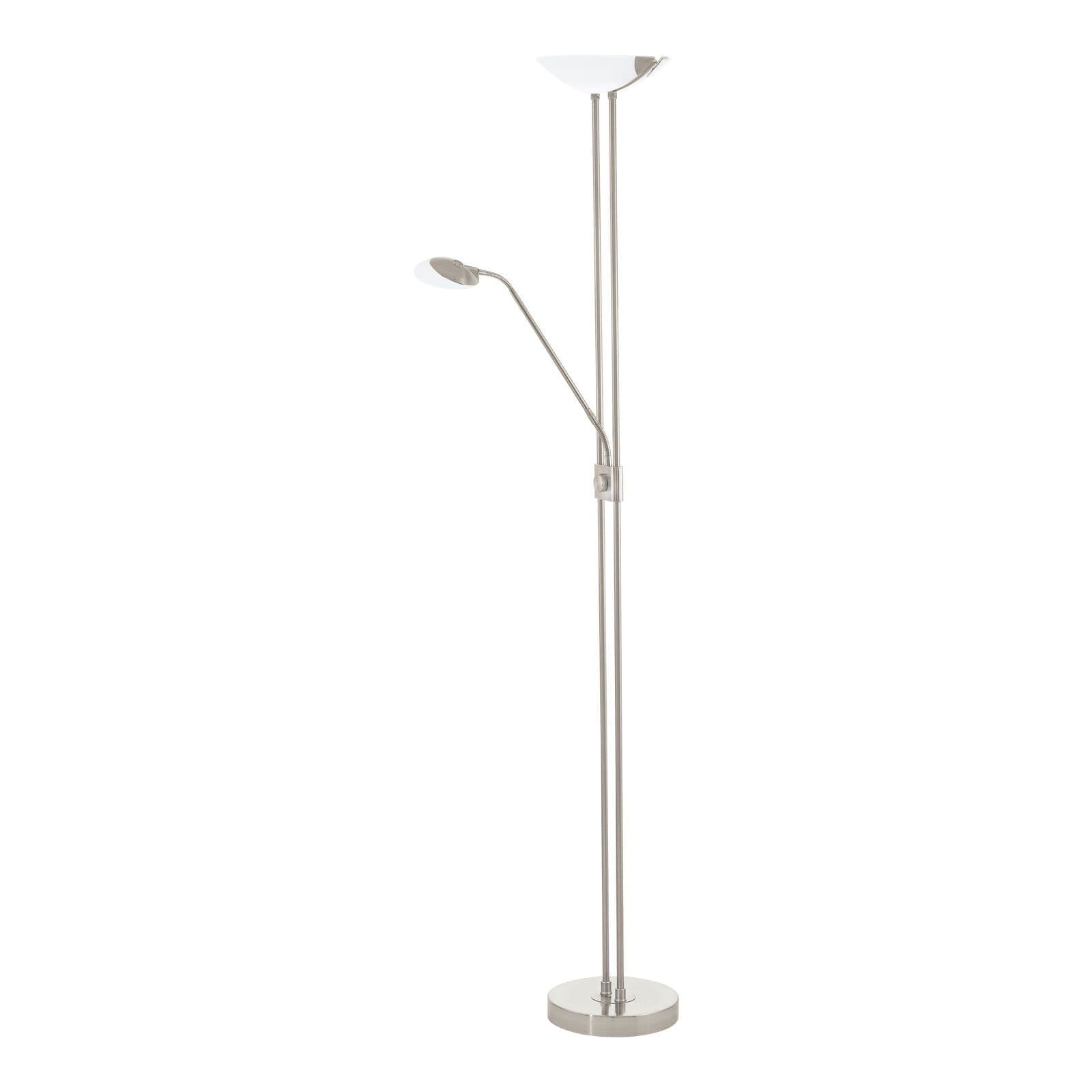 Floor Lamp Light Satin Nickel Shade Satined Glass Bulb LED 20W 2.5W 2.5W