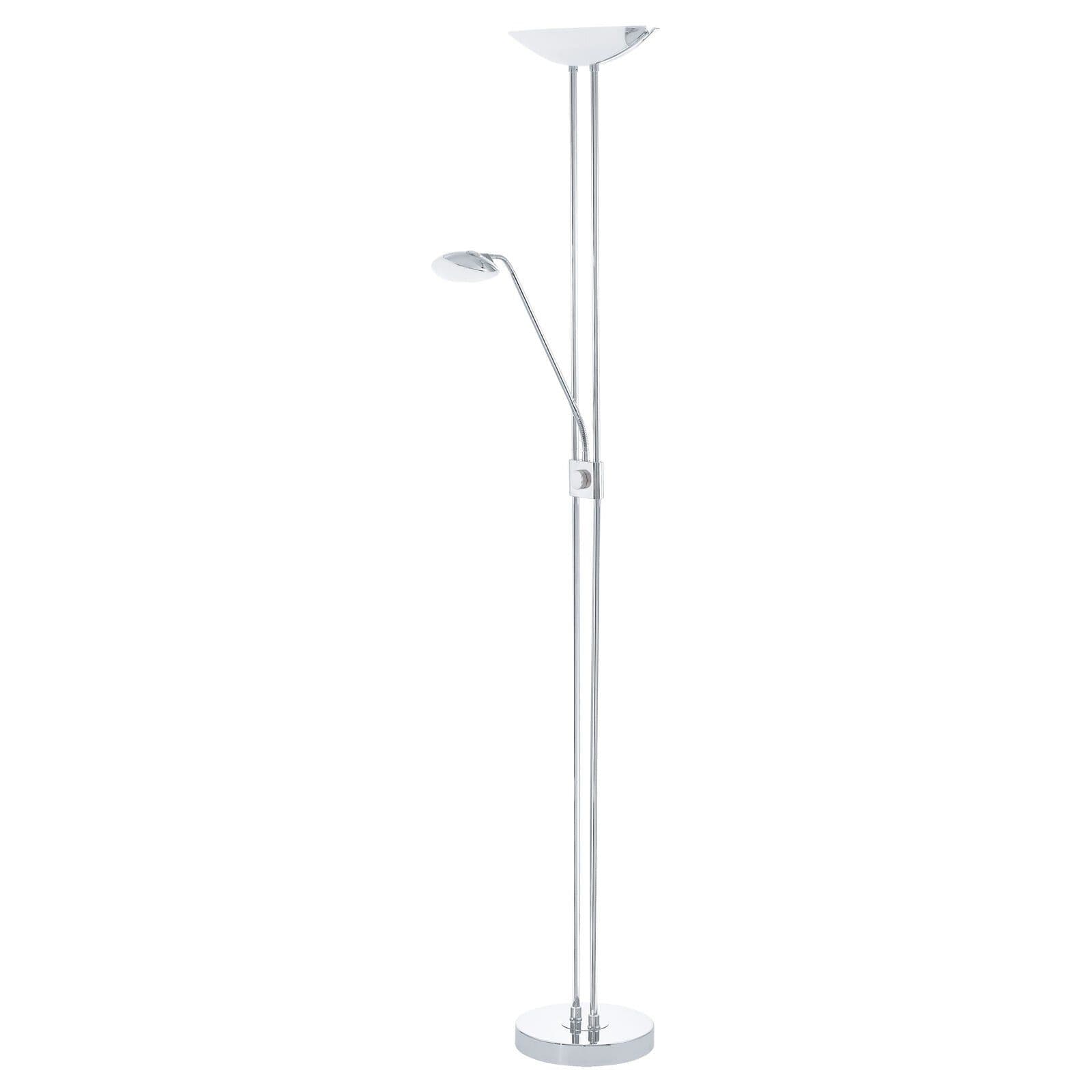 Floor Lamp Light Chrome Shade Satined Glass Bulb LED 20W 2.5W 2.5W