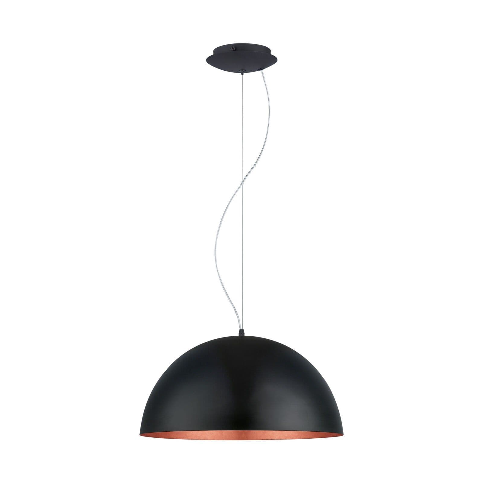 Pendant Ceiling Light Black Outer Colour Copper Inner Colour Bulb E27 1x60W