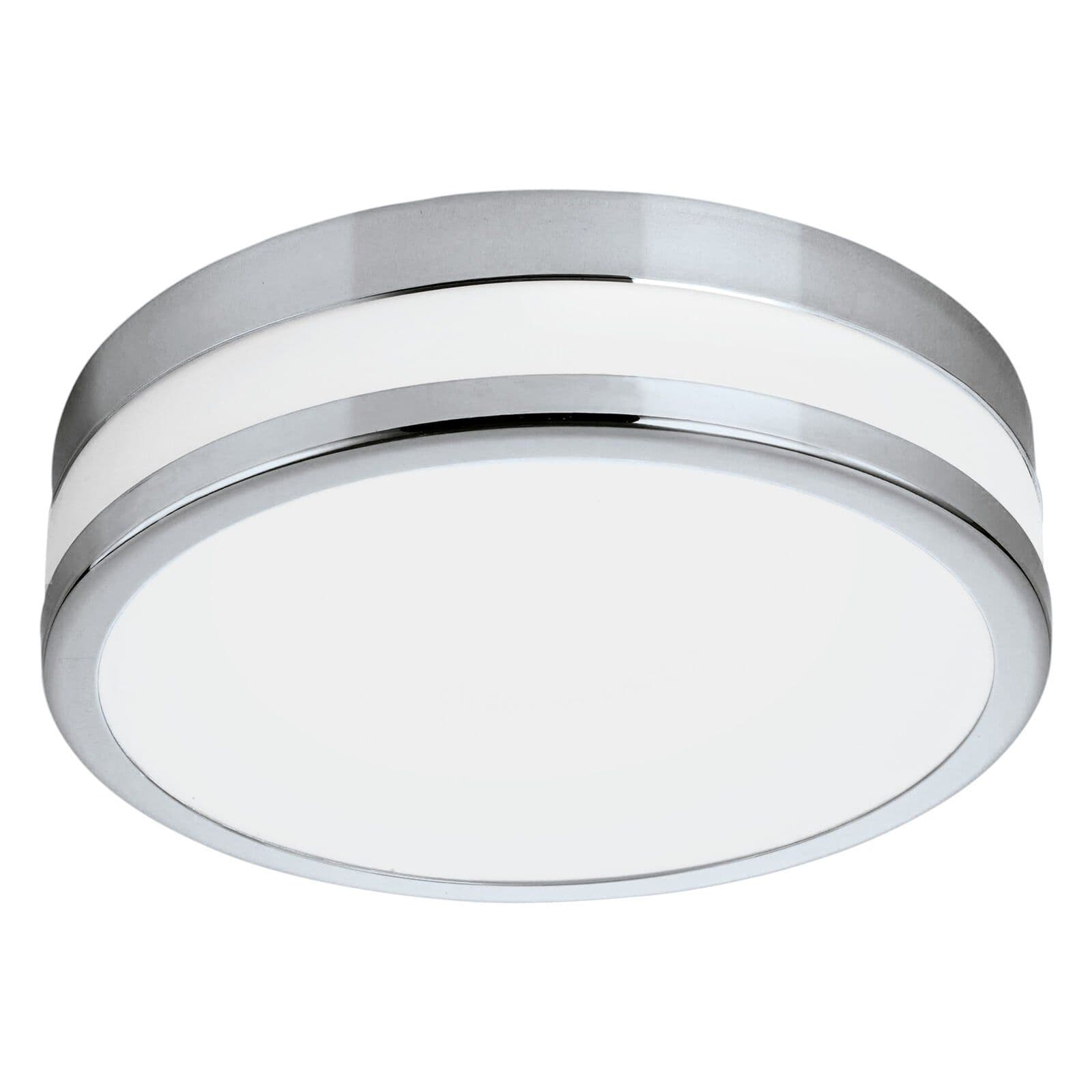 Wall Flush Ceiling Light Chrome Painted Satin Glass Shade Bulb LED 11W