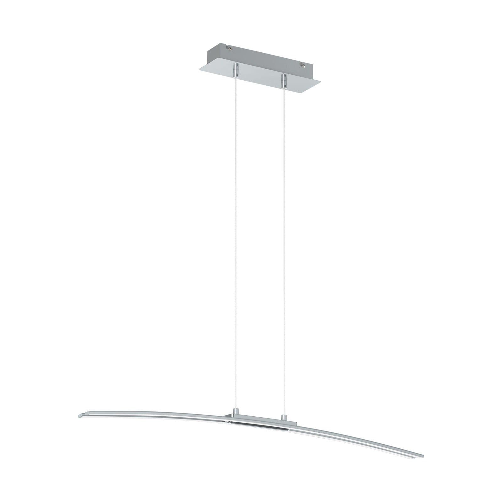 Pendant Ceiling Light Chrome Shade Plastic Bulb LED 30W Included