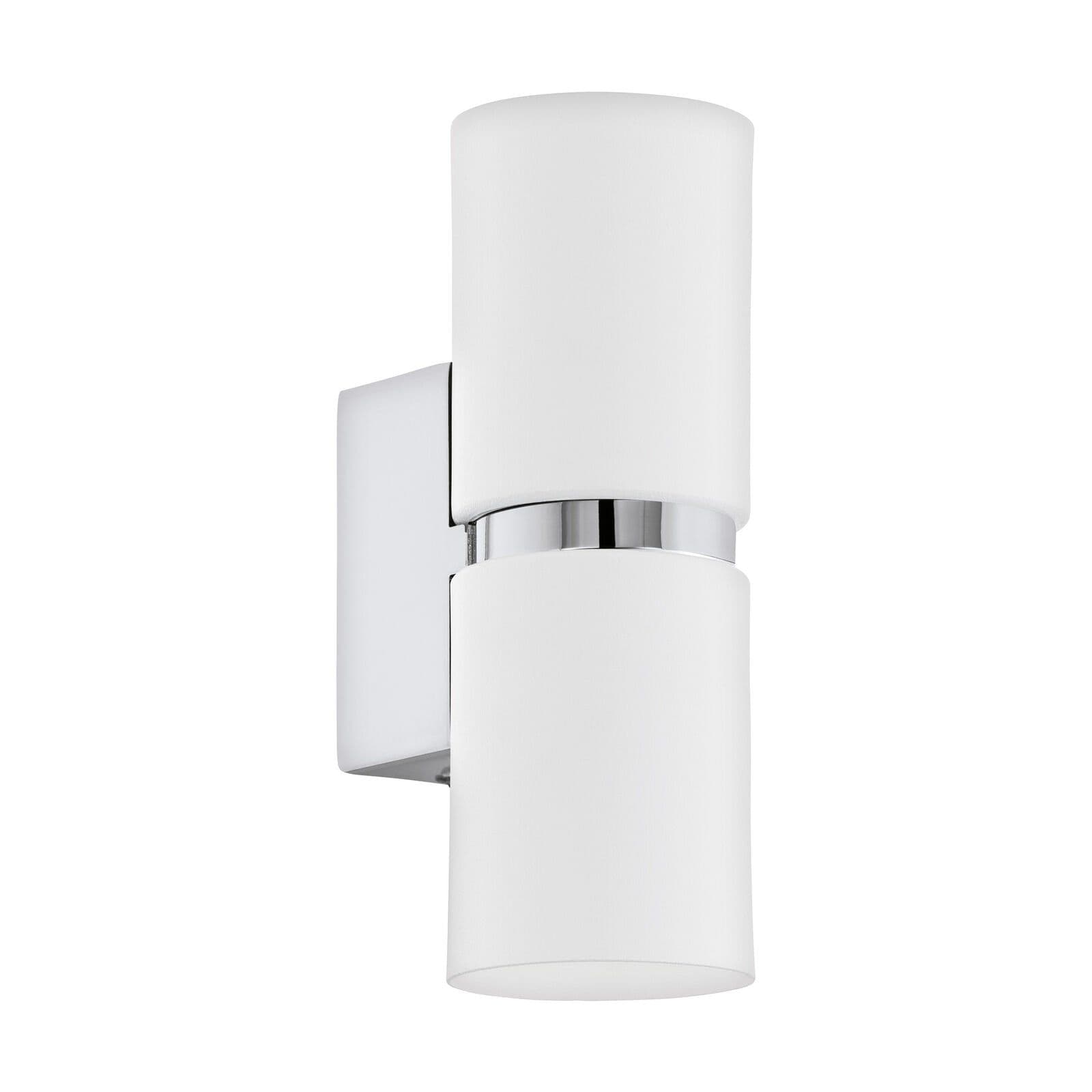 Wall Light 2 x Shades Chrome Banding & Back Plate Bulb GU10 2x3.3W Incl