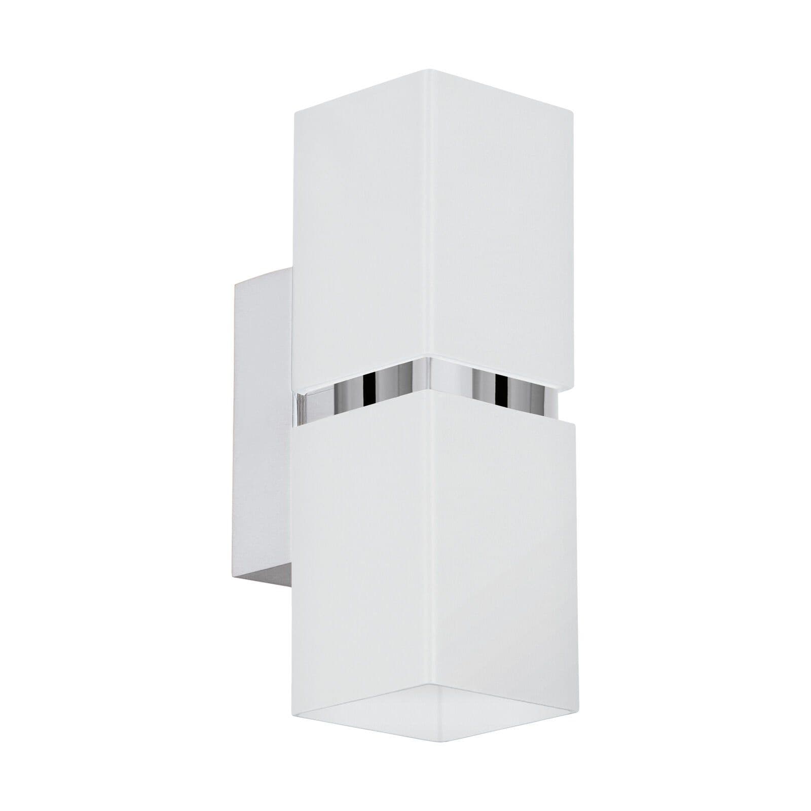 Wall Light Chrome Plated Steel Square Shape Shade Bulb GU10 2x3.3W