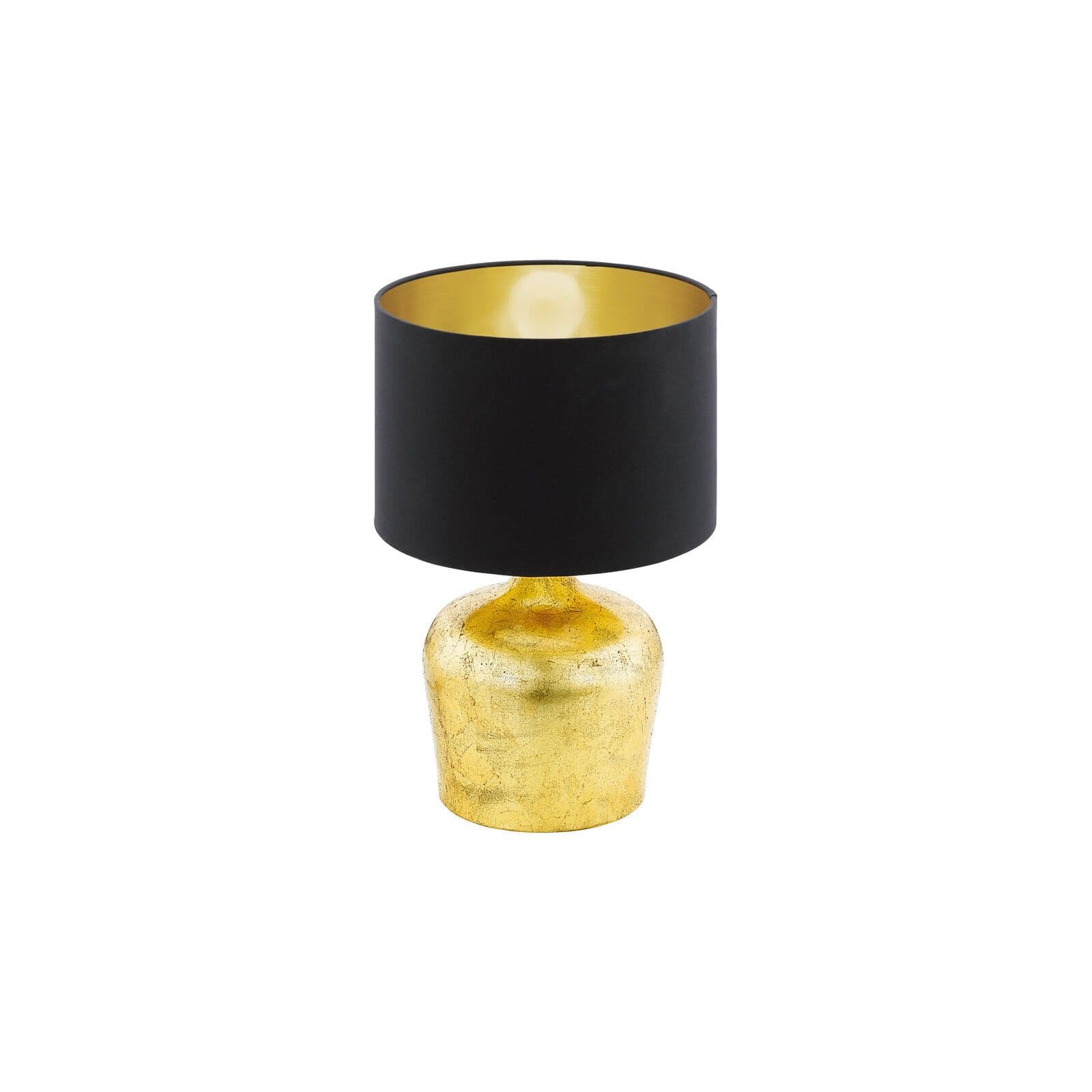 Table Lamp Gold Base Fabric Shade Gold Inner Bulb E27 1x60W