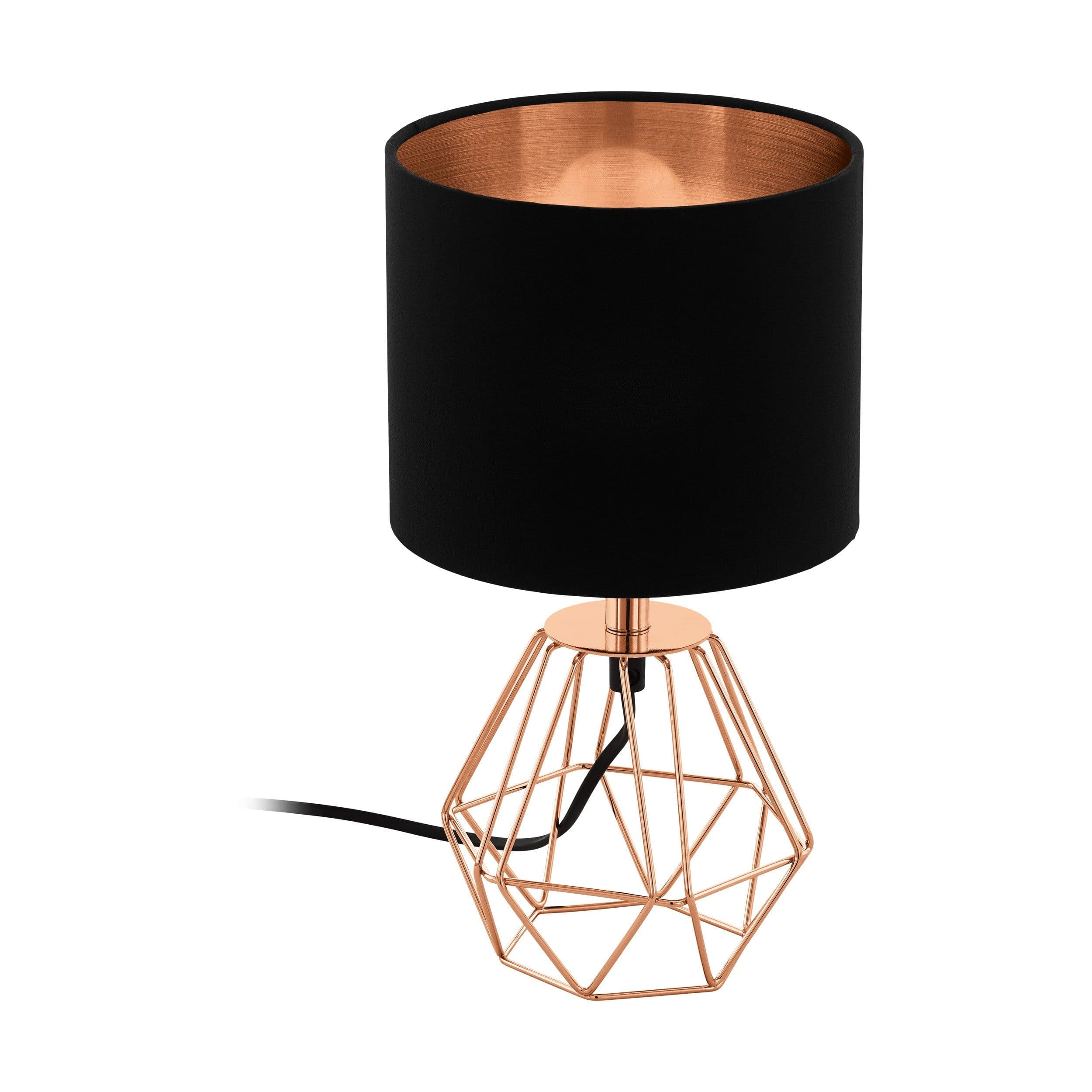 Table Lamp Copper Base Shade Copper Fabric Bulb E14 1x60W