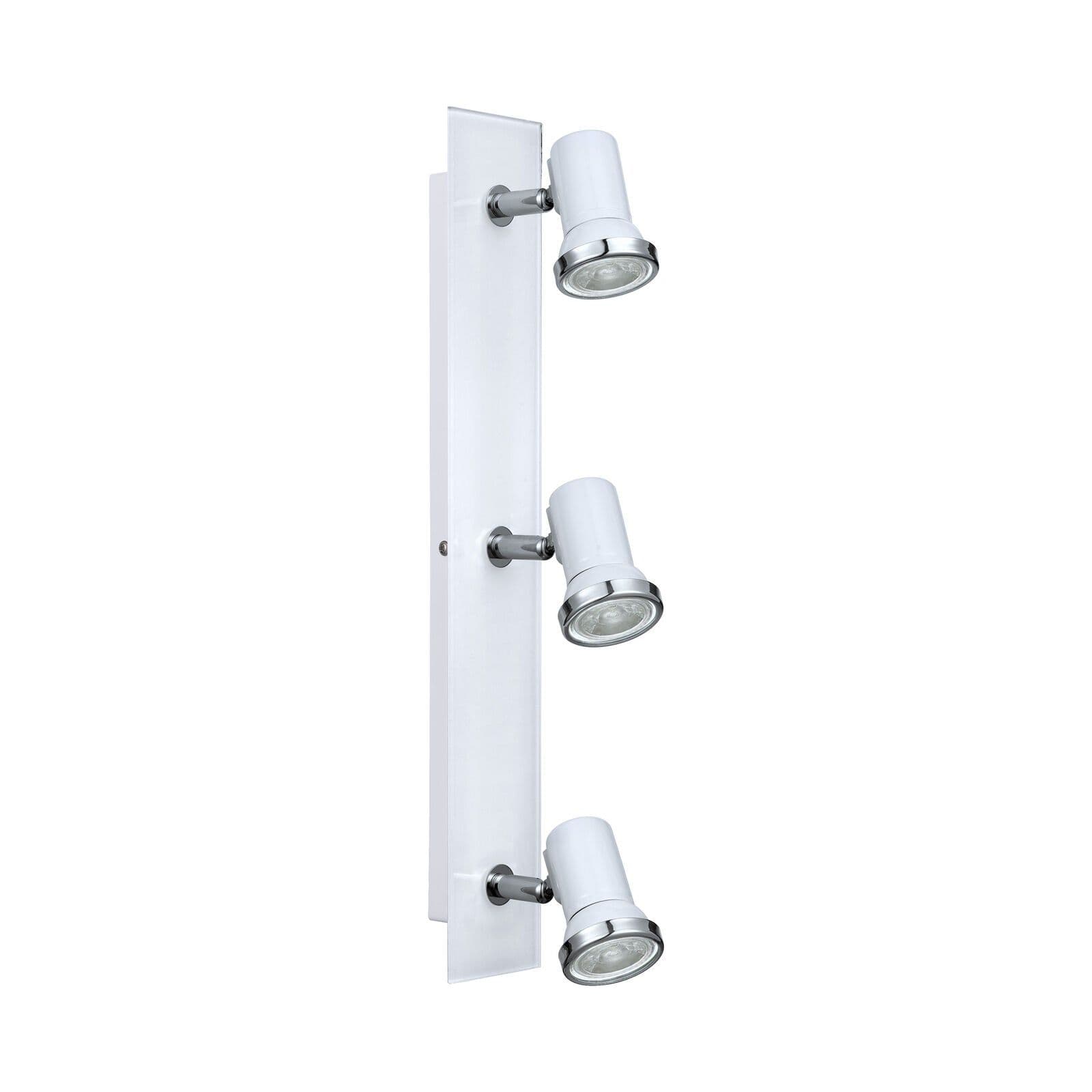 Wall Flush Ceiling Light IP44 Bathroom Chrome Bulb GU10 3x3.3W Incl