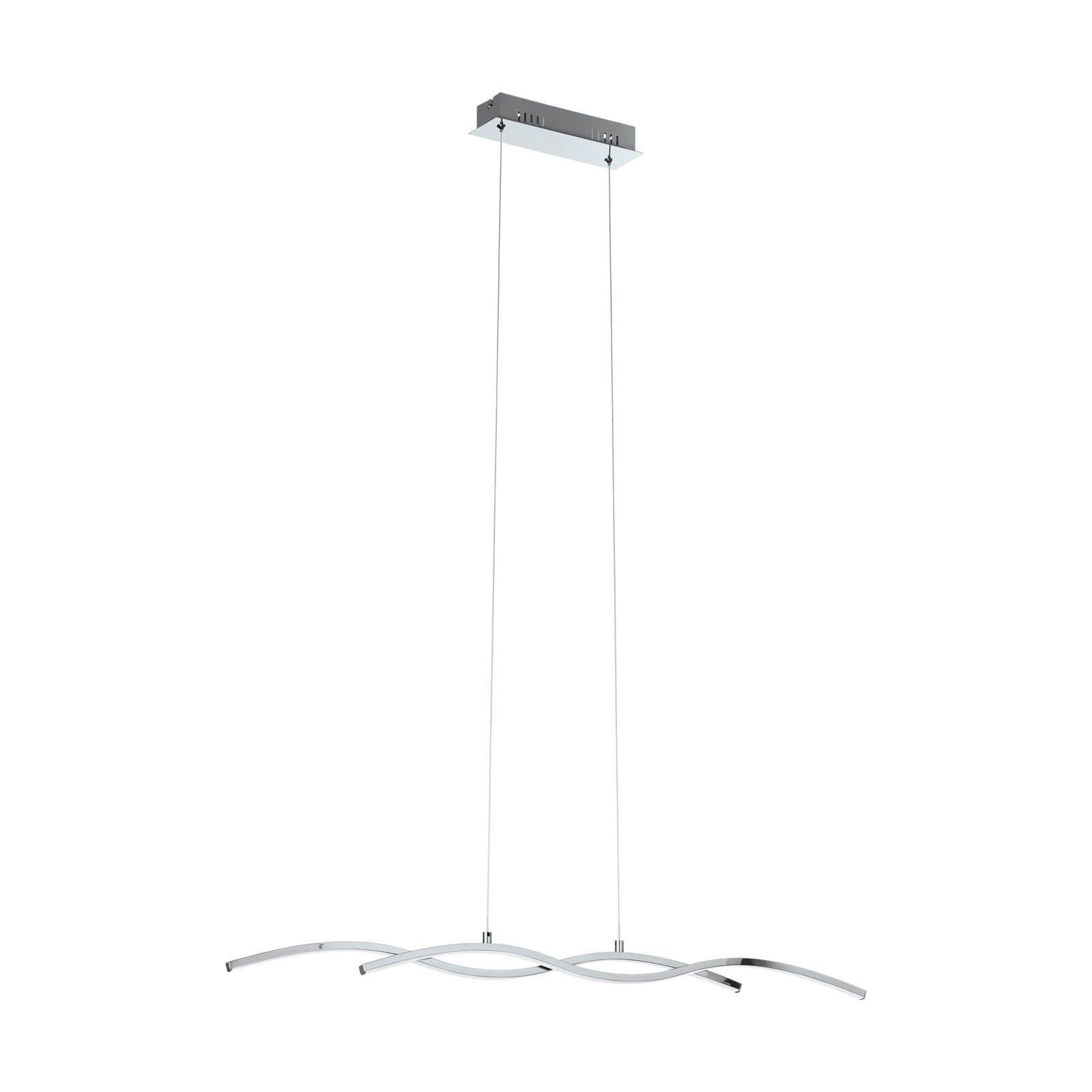 Pendant Light Chrome Aluminium Shade Plastic Bulb LED 2x9W Included