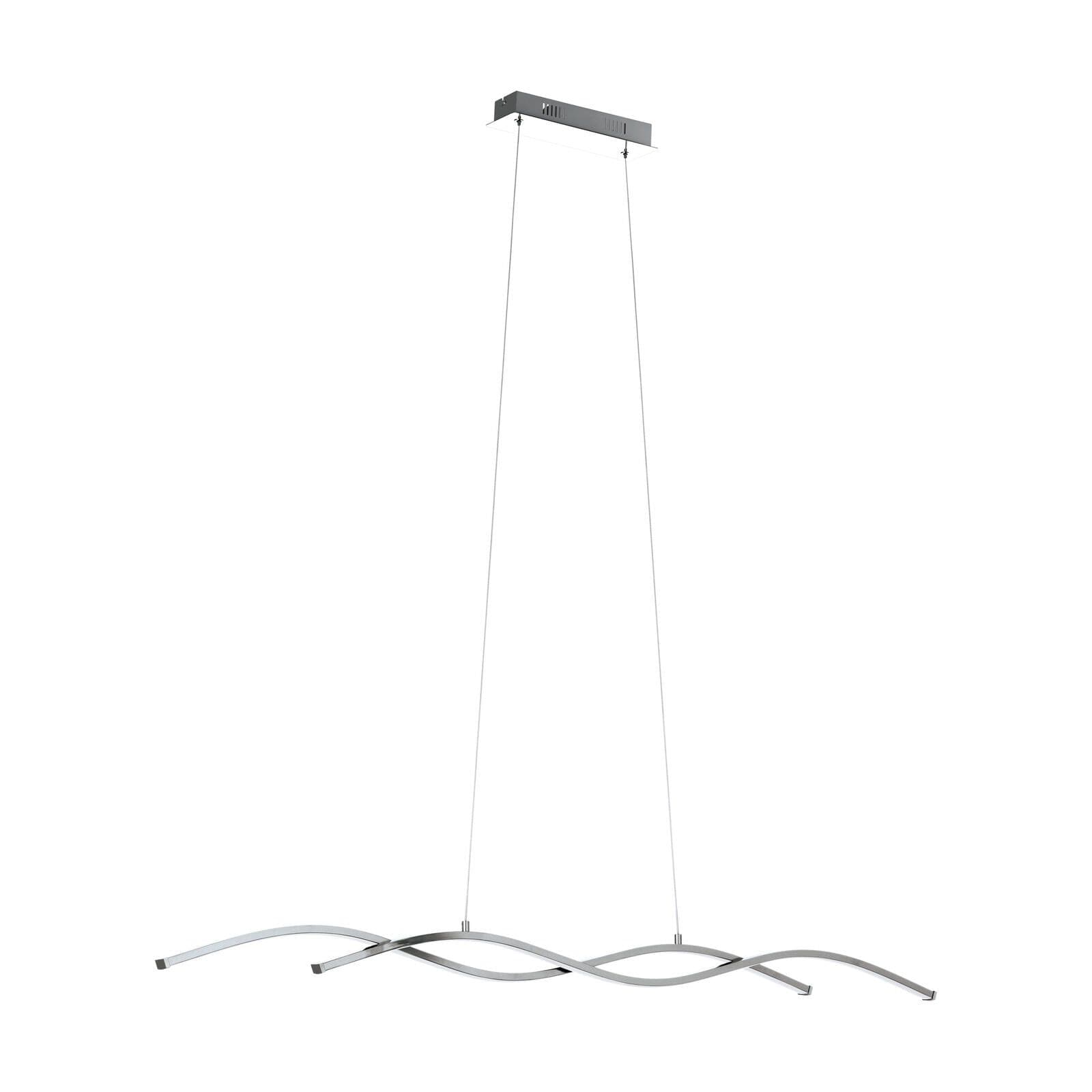 Pendant Light Chrome Shade Plastic Bulb LED 2x14W Included