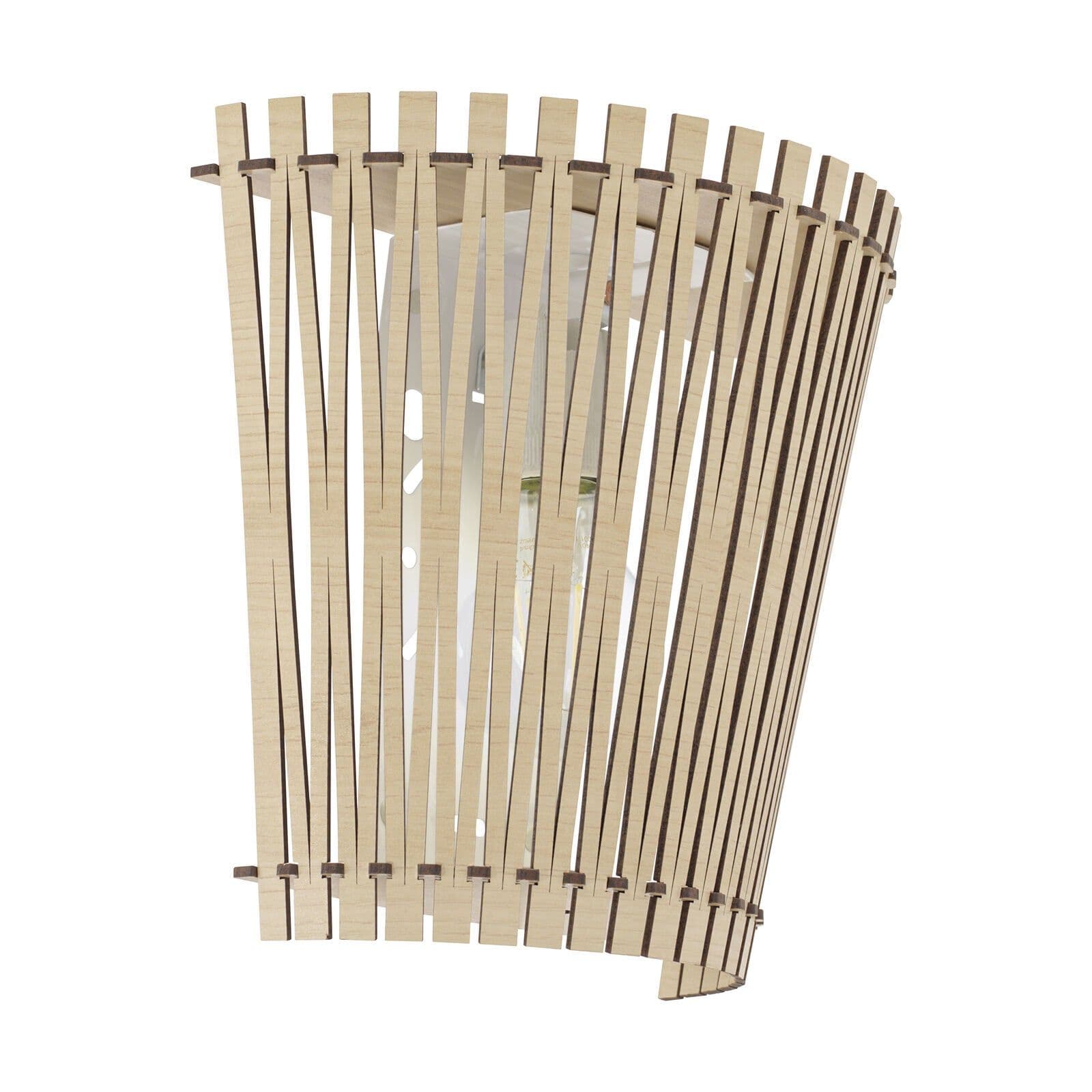 Wall Light Shade Maple Wood Fencing Surround Bulb E27 1x60W