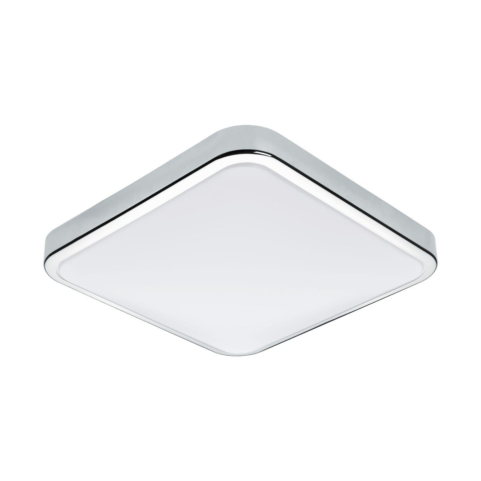 Wall Flush Ceiling Light IP44 Bathroom Chrome Shade Plastic Bulb LED 16W