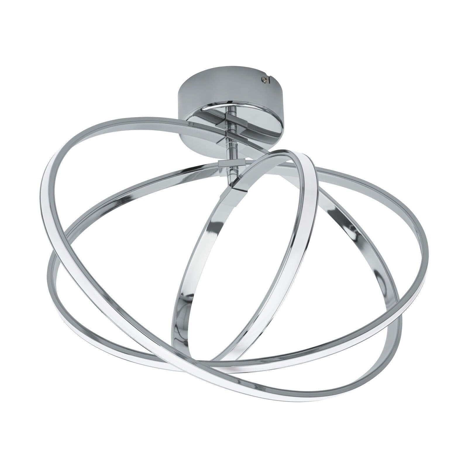Flush Ceiling Light Chrome Shade Plastic Bulb LED 1x12W 1x14W 1x9W