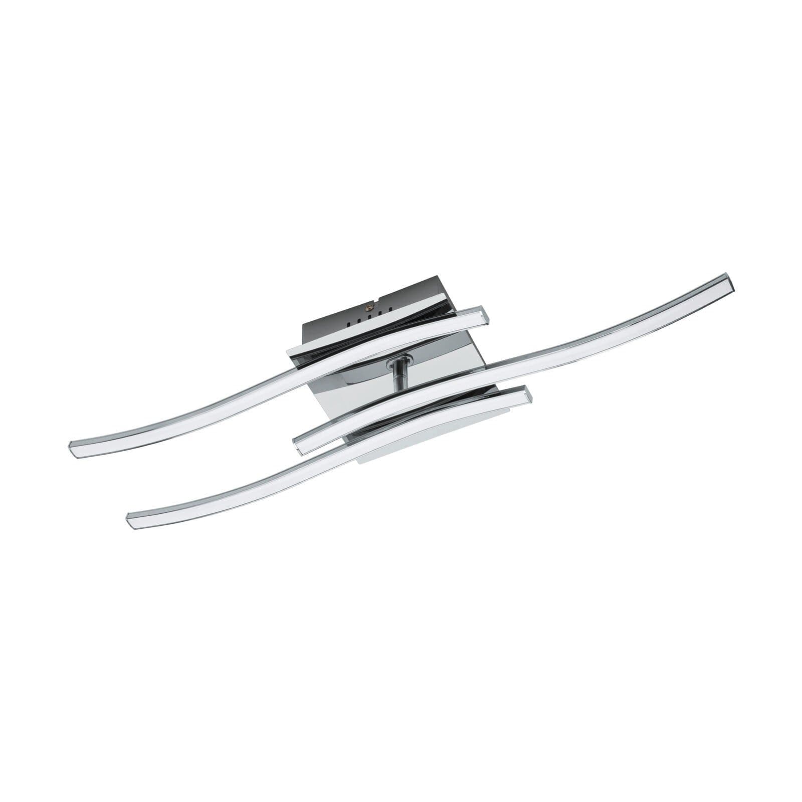 Flush Ceiling Light Chrome Shade Plastic Bulb LED 3x5W Included