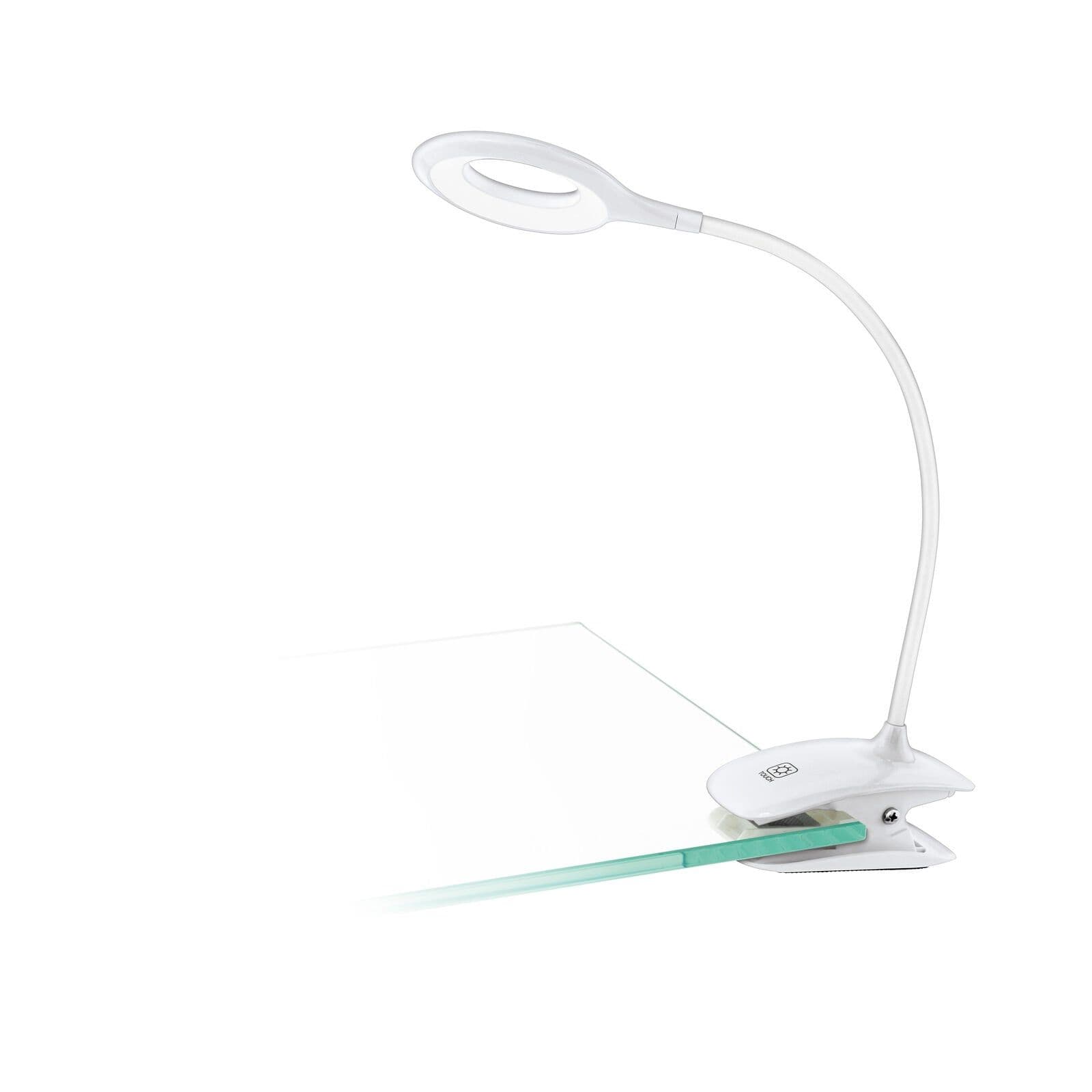 Clamp Light Plastic Touch On Off Dimmable Bulb LED 3W Included