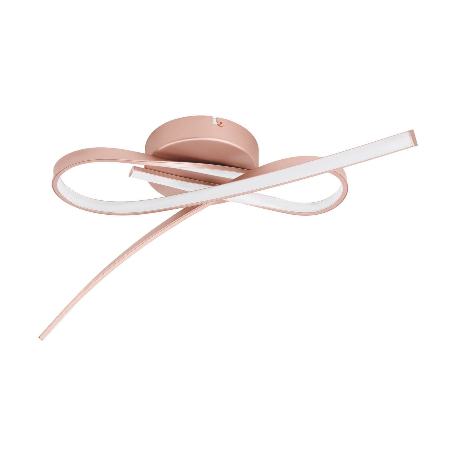 Flush Ceiling Light Rose Gold Shade White Plastic Bulb LED 2x11W