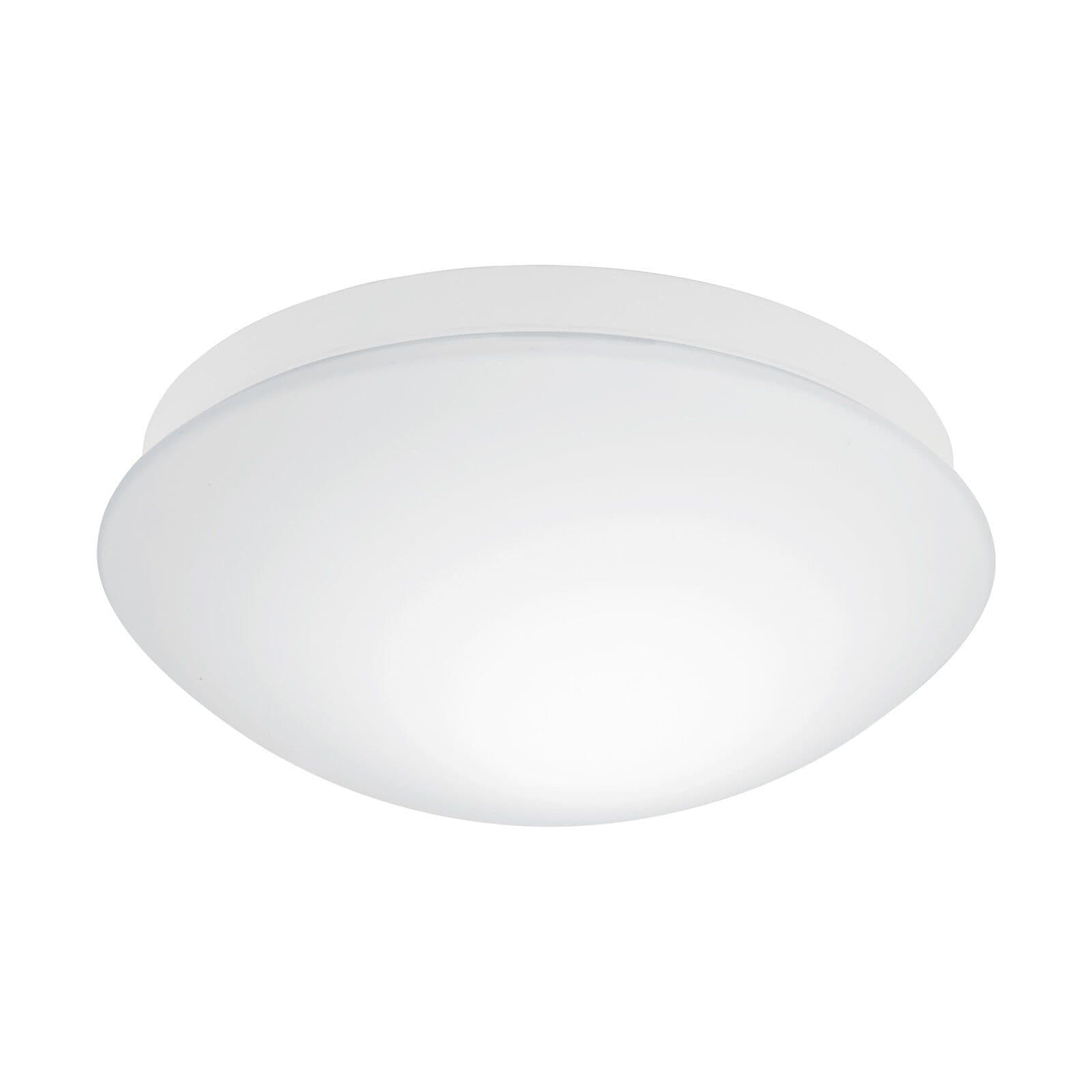 Flush Ceiling Light IP44 Bathroom Colour White Shade White Glass Bulb E27 1x20W
