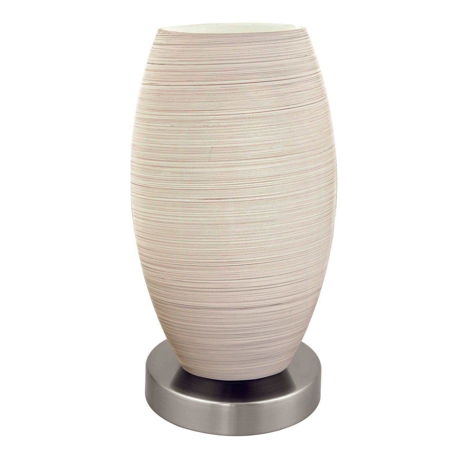 Table Lamp Satin Nickel Shade Glass Wiping Technique Bulb E27 1x40W