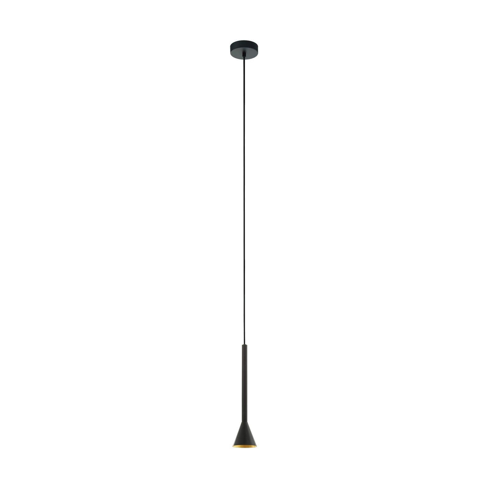 Pendant Ceiling Light Colour Black Outer & Gold Inner Shade Bulb GU10 1x5W Inc
