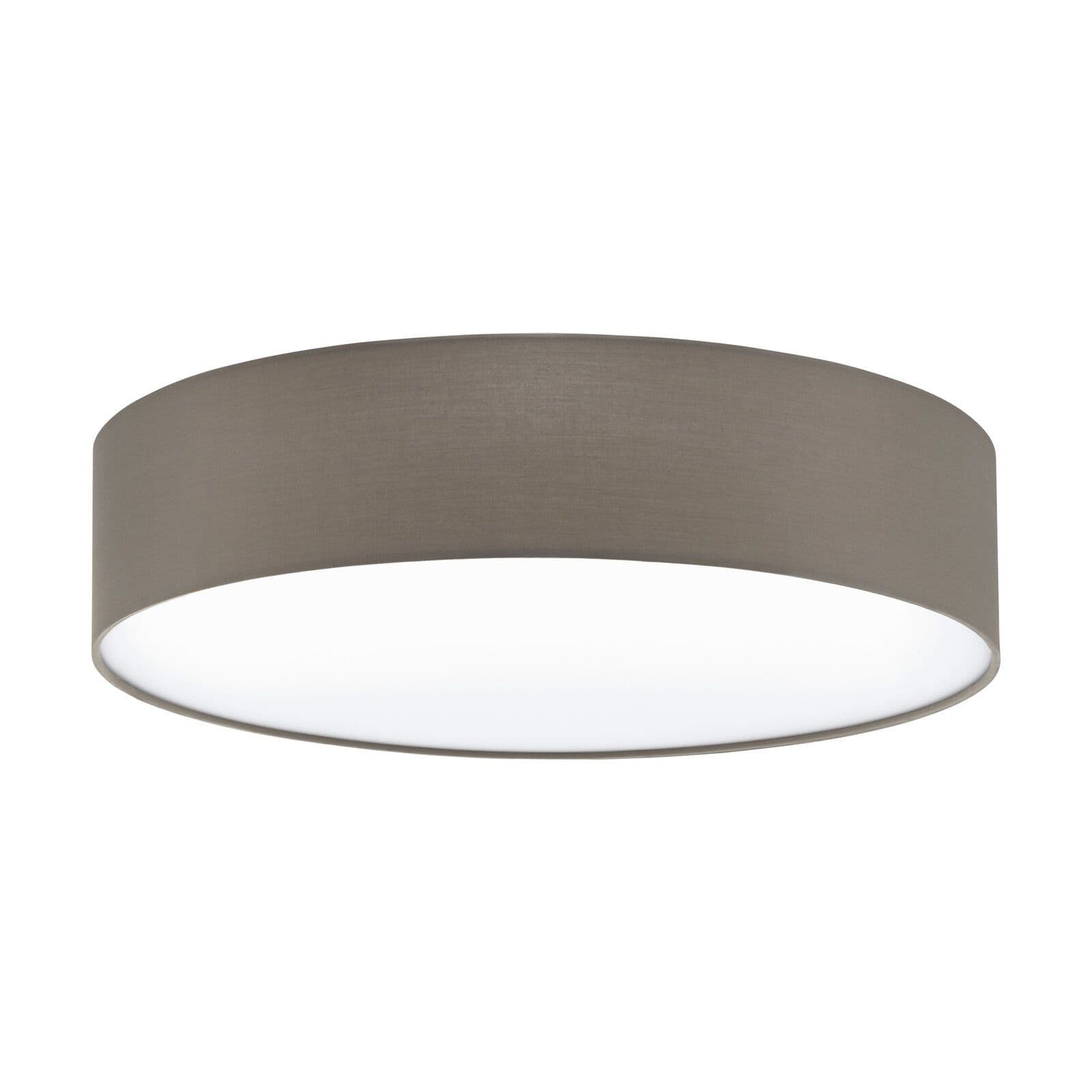 Flush Ceiling Light Shade Taupe Fabric Bulb E27 3x60W