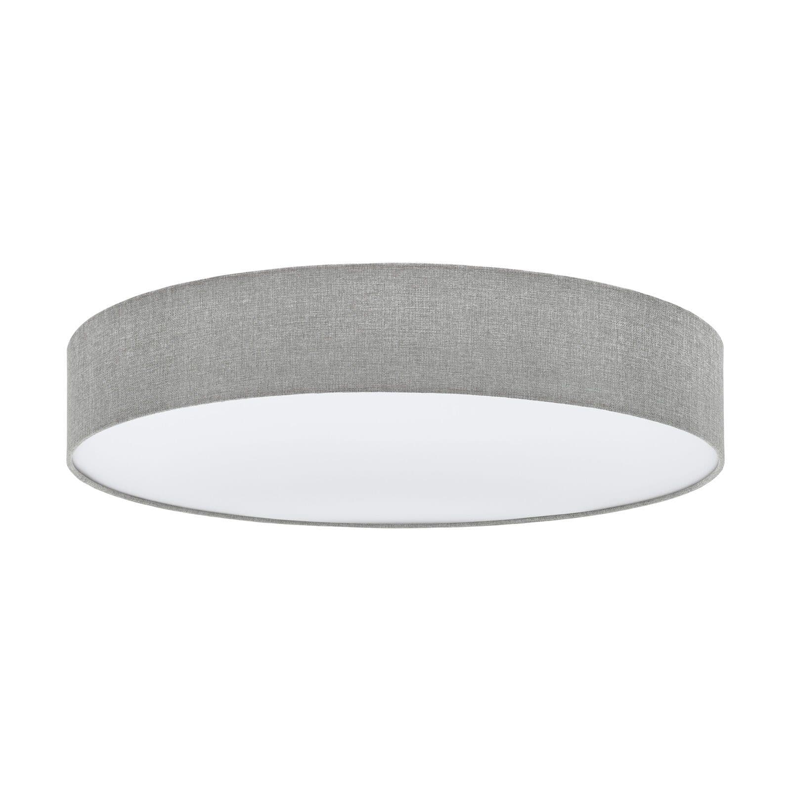 Flush Ceiling Light Shade Grey Fabric Linen Bulb E27 5x25W