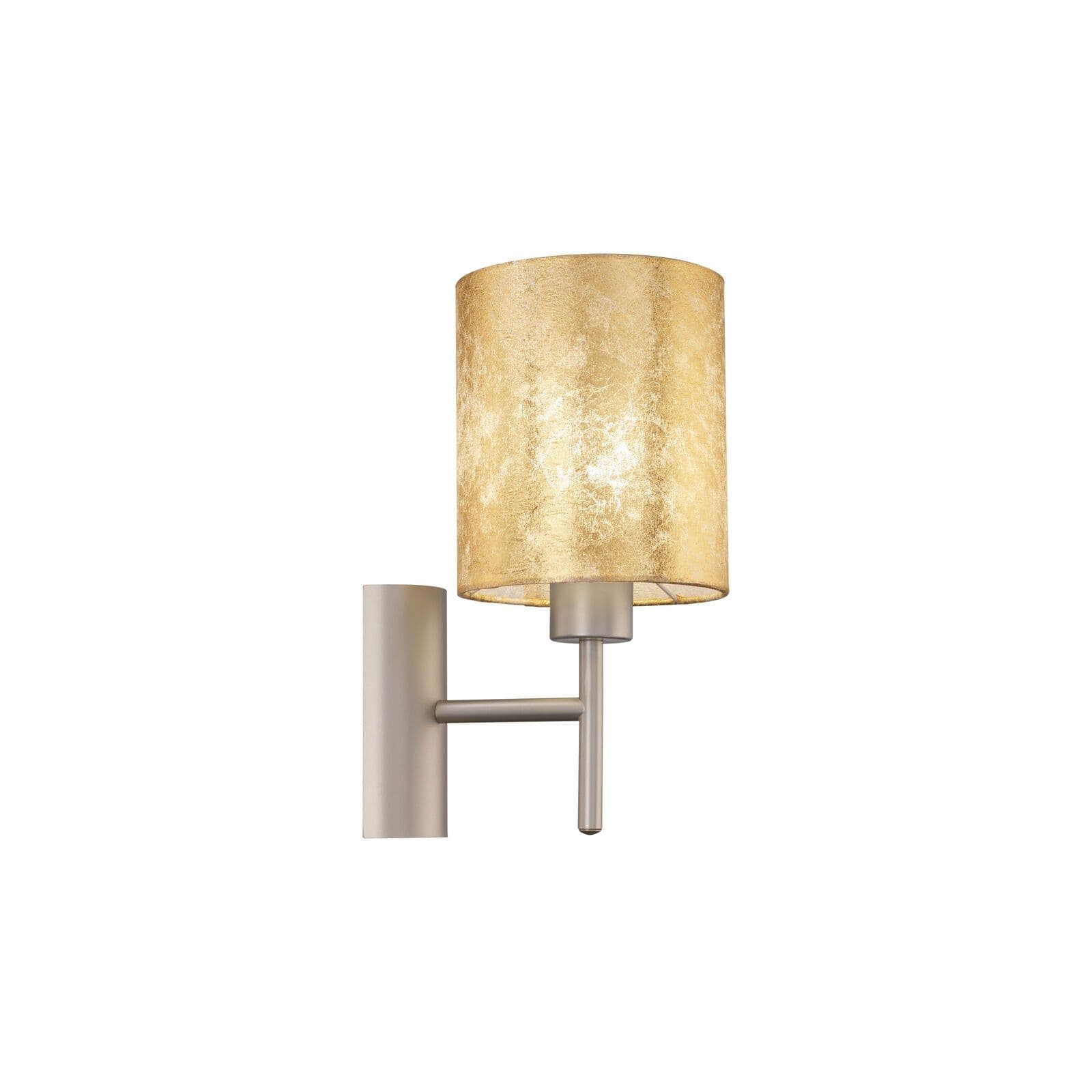 Wall Light Colour Champagne Steel Circular Shade Gold Fabric Bulb E27 1x60W