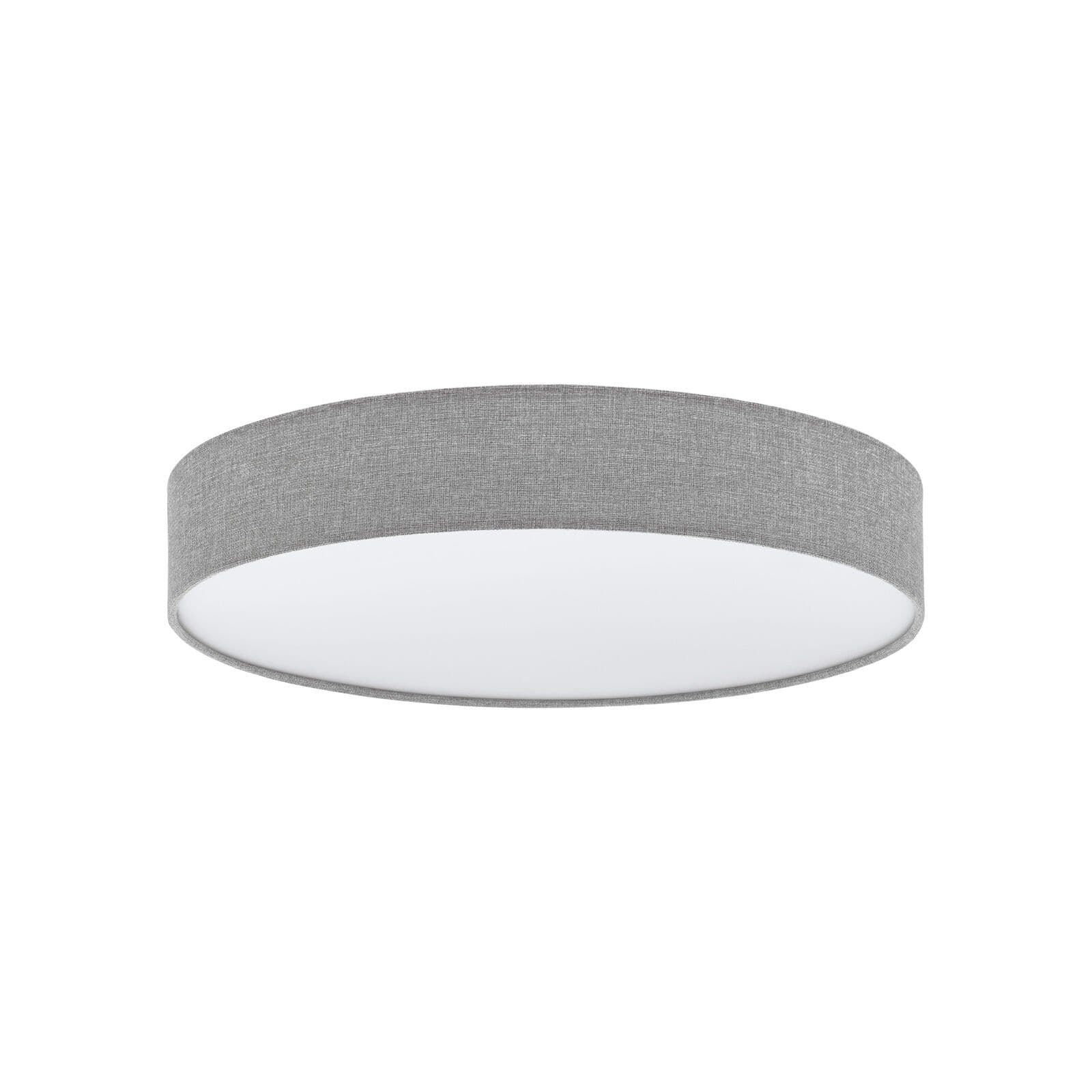 Flush Ceiling Light Shade Grey Fabric Linen Plastic LED 40W