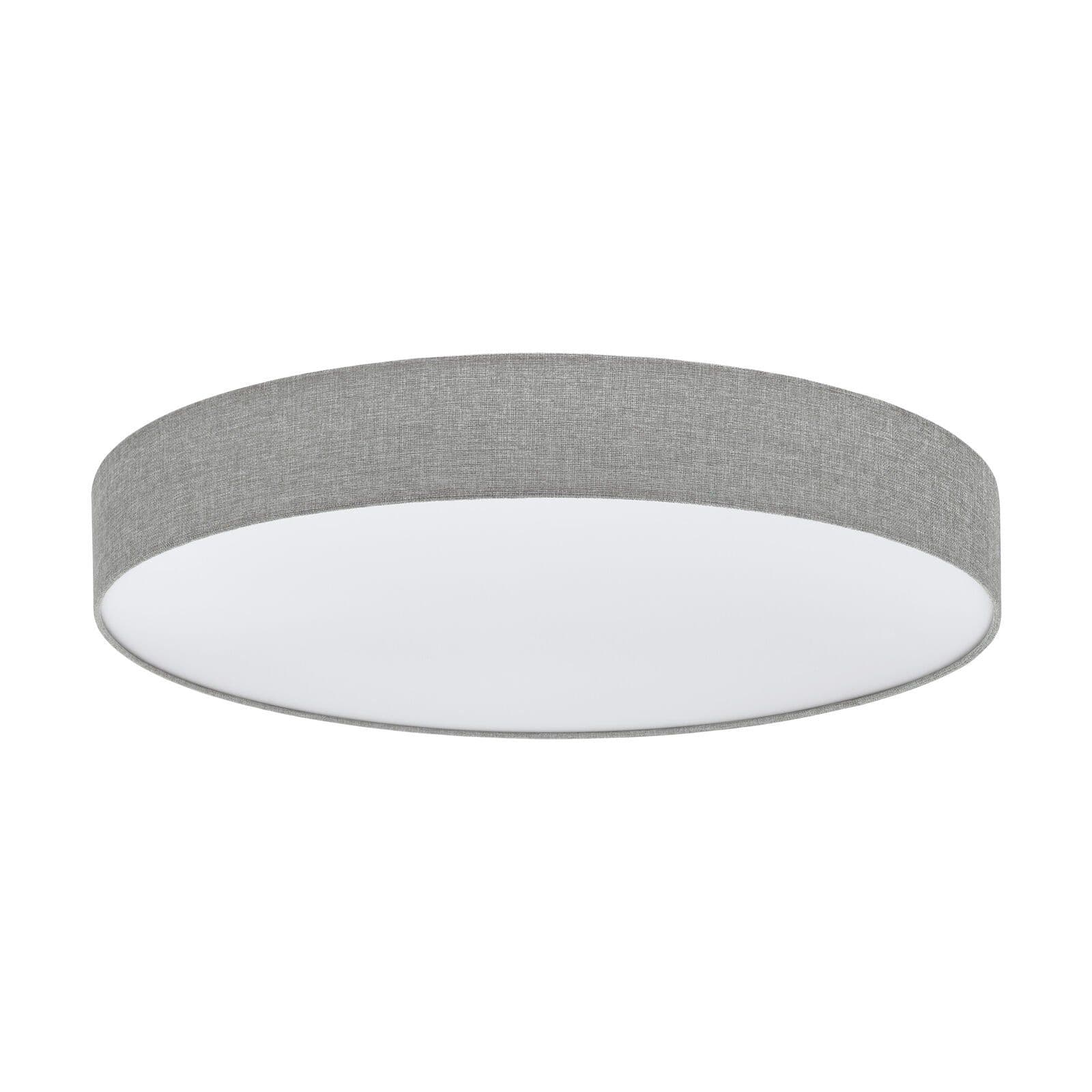 Flush Ceiling Light Shade Grey Fabric Linen Plastic LED 60W