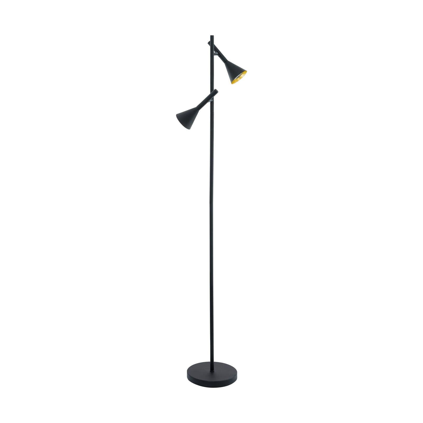 Floor Lamp Light Gold Leaf Shade & Gold Leaf Bulb GU10 2x5W Incl