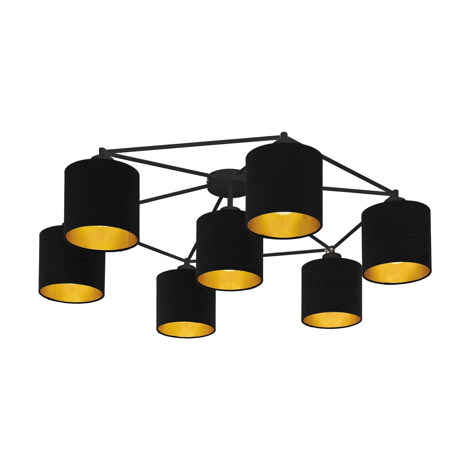 Wall Flush Ceiling Light Shade Gold Fabric Bulb E27 7x40W