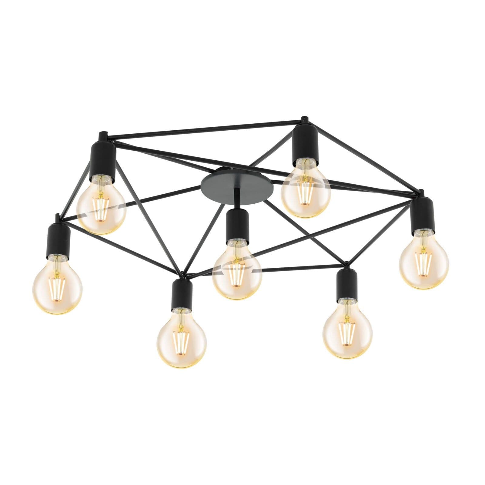 Wall Flush 7 Bulb Ceiling Light Pentagon Shape Frame Bulb E27 7x60W
